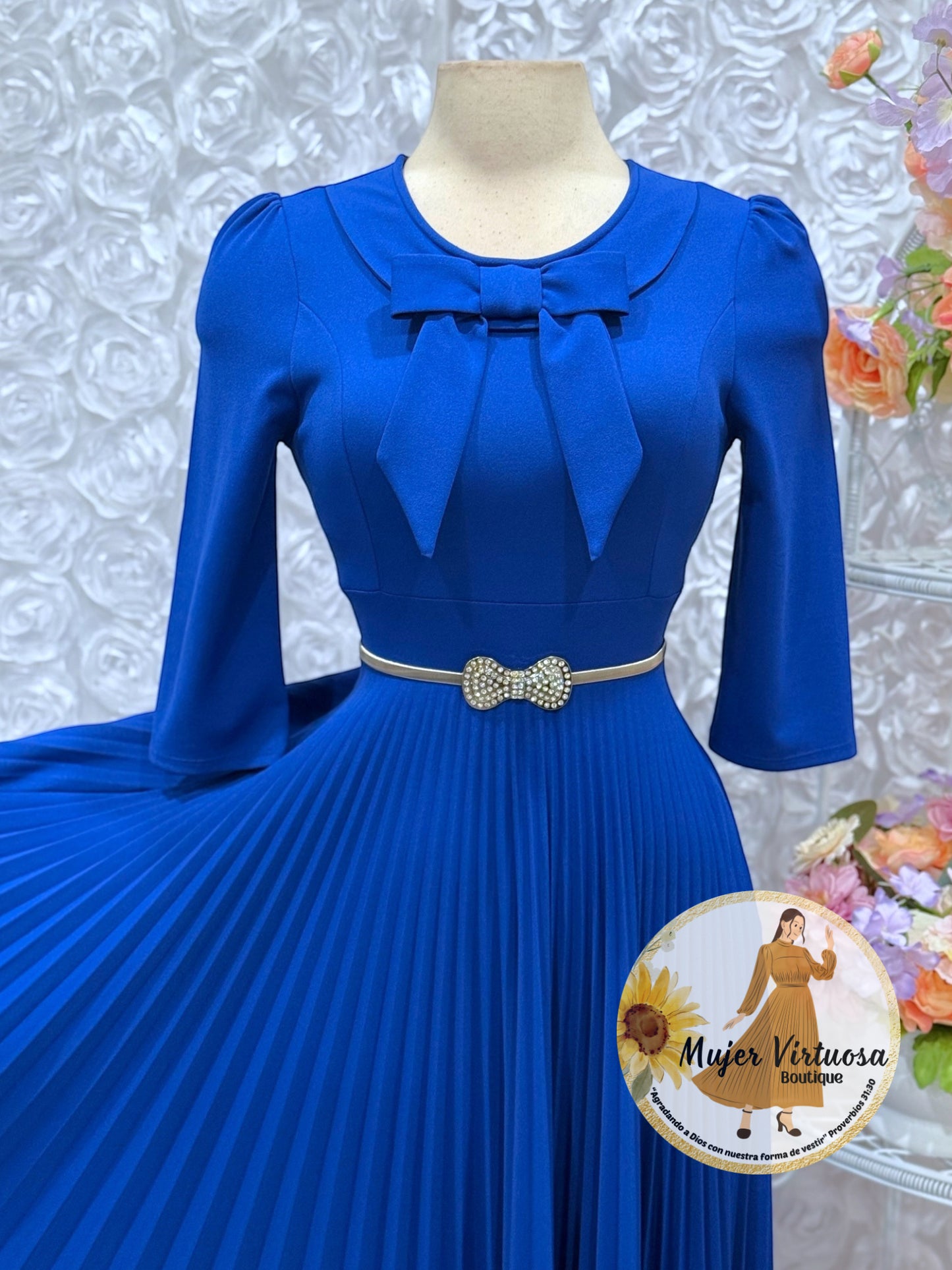 Agatha Royal Blue Sailor Pleated Dress