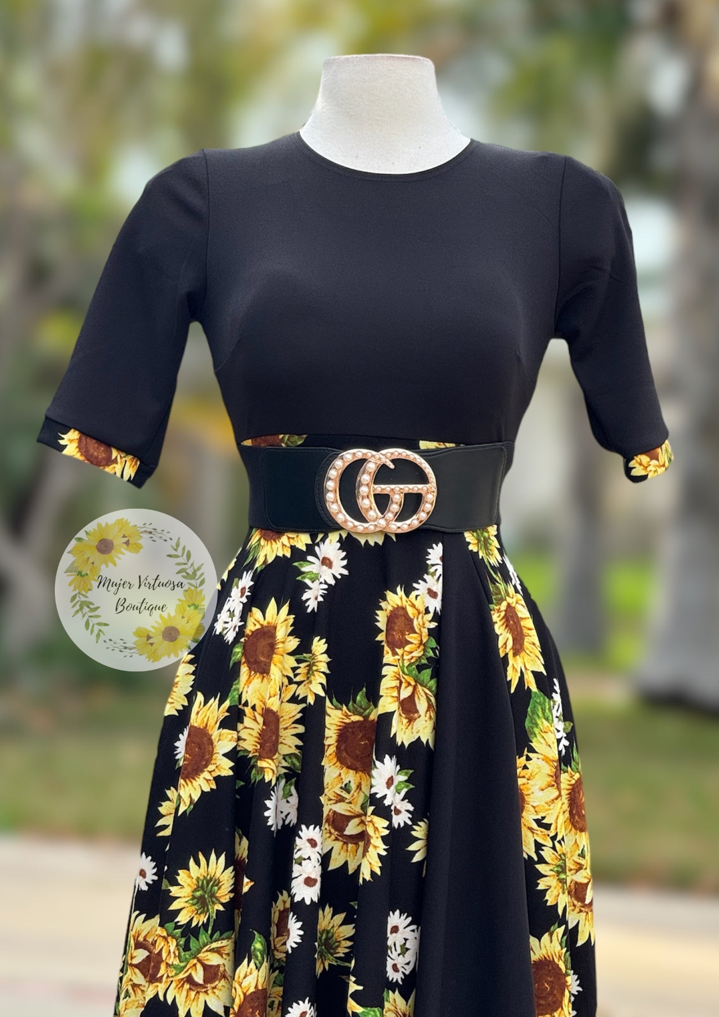 Andrea Black Sunflower 🌻 Dress