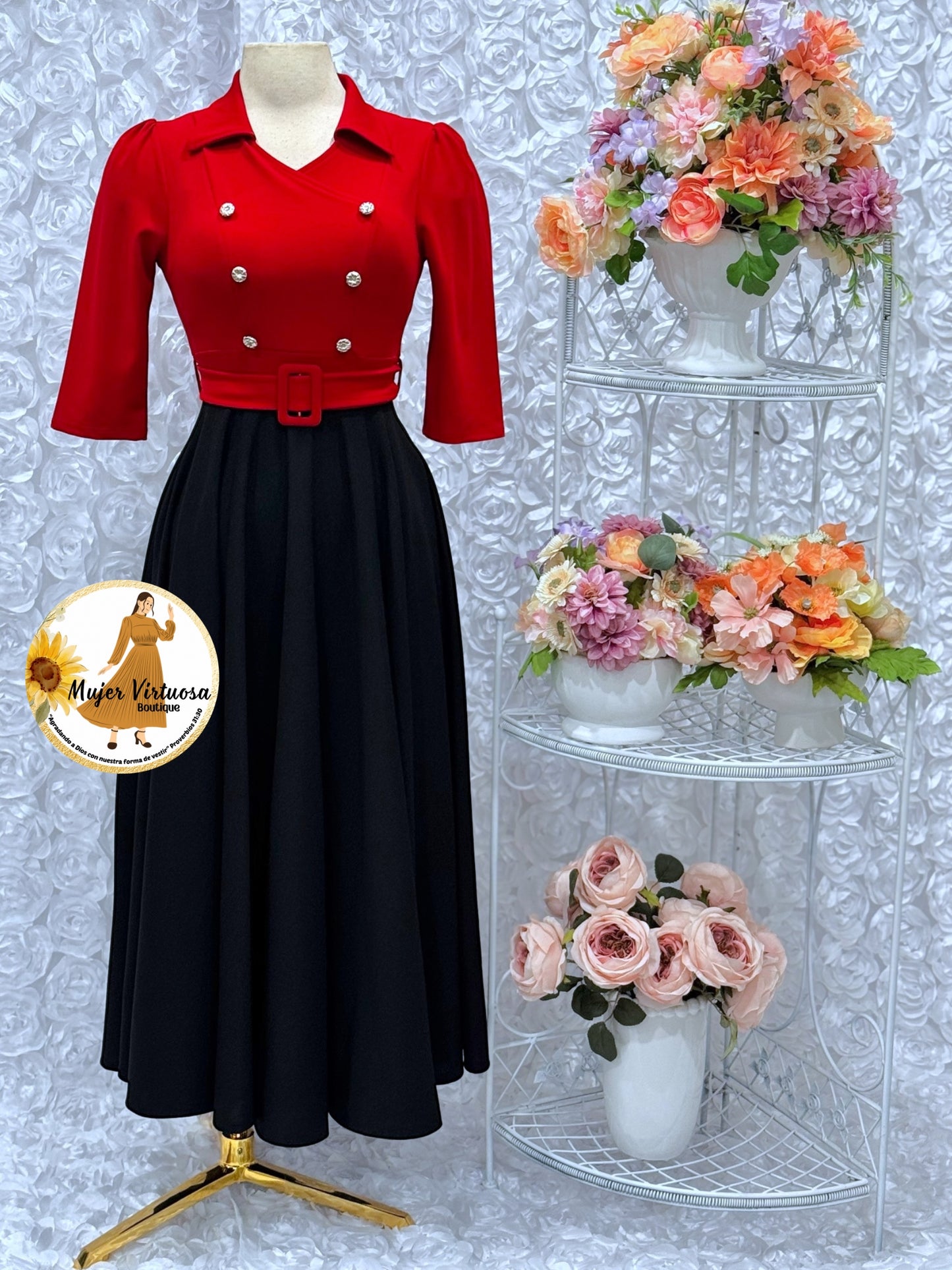 Frida Red/Black Dress