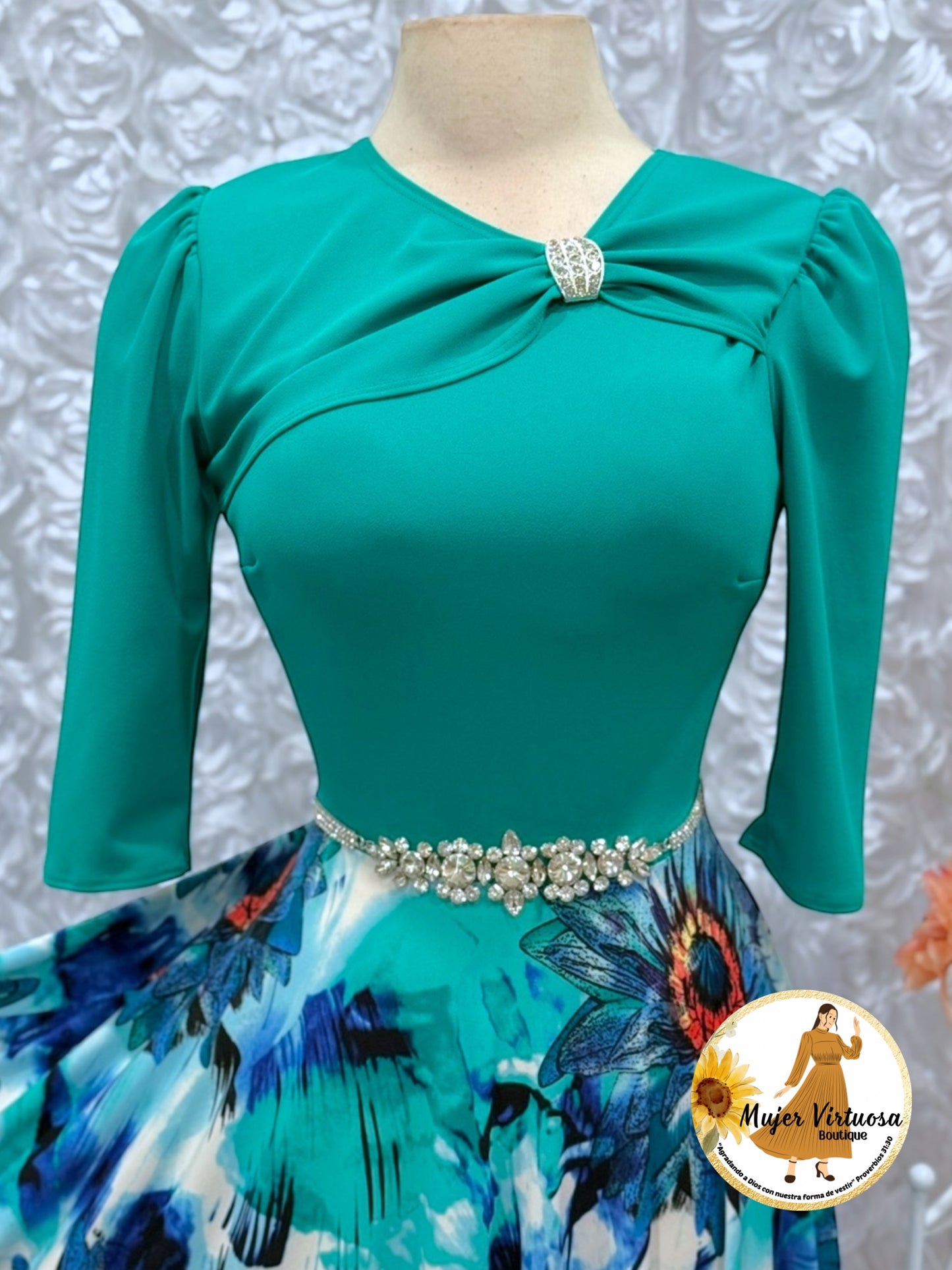 Rosalie Turquesa Floral Dress