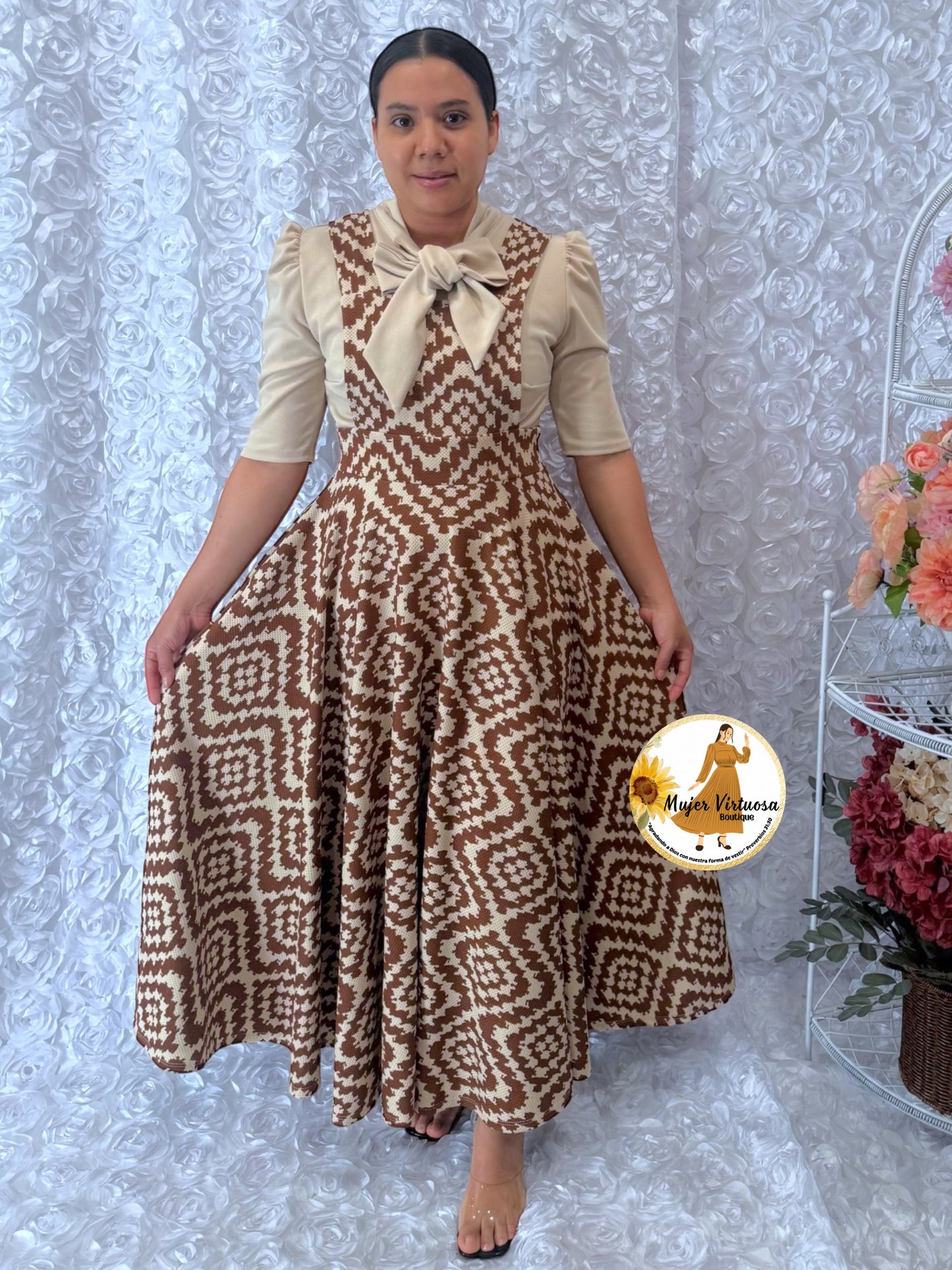 Angie Brown & Beige Overall