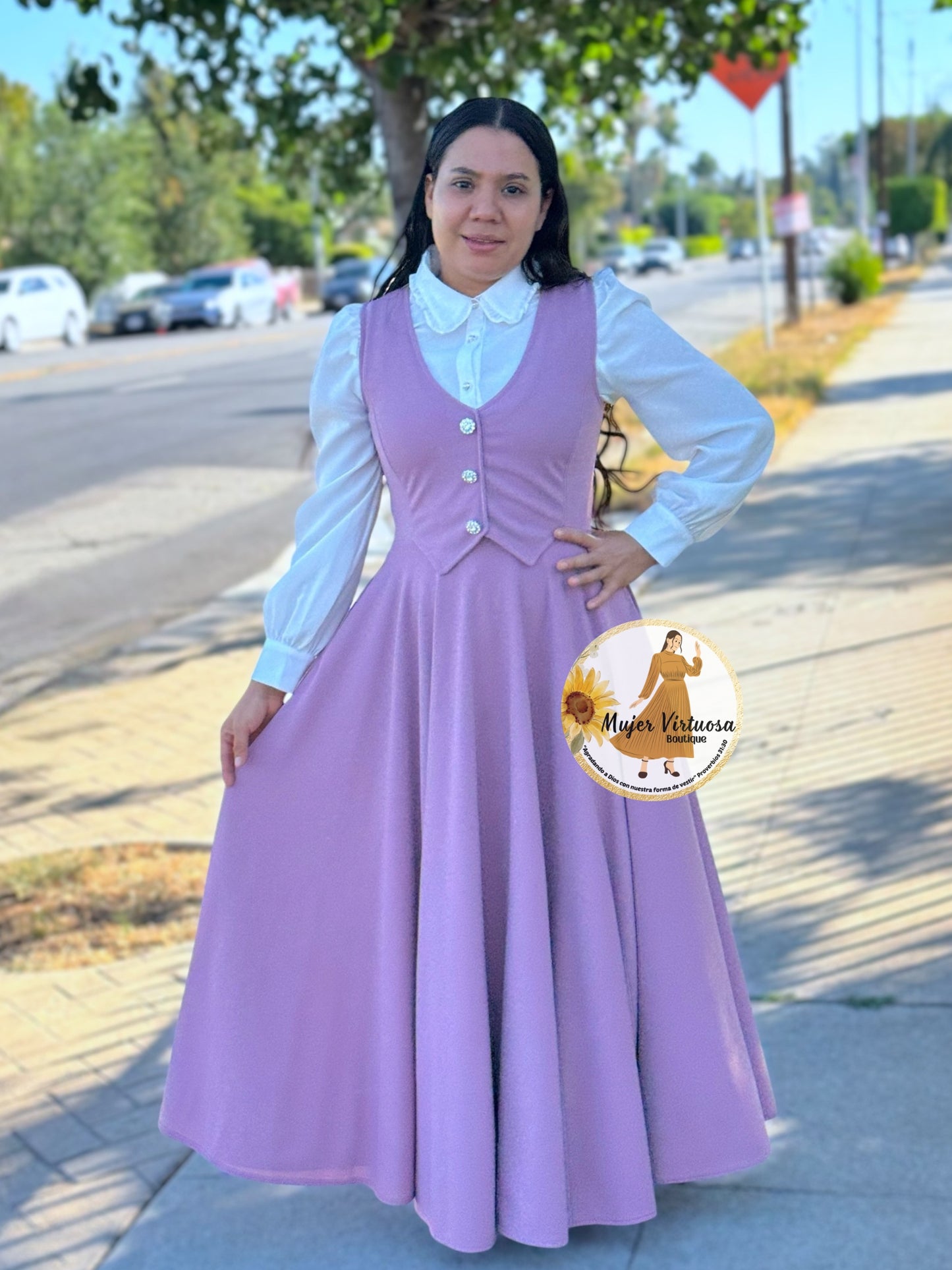 Sara Mauve Vest Overall