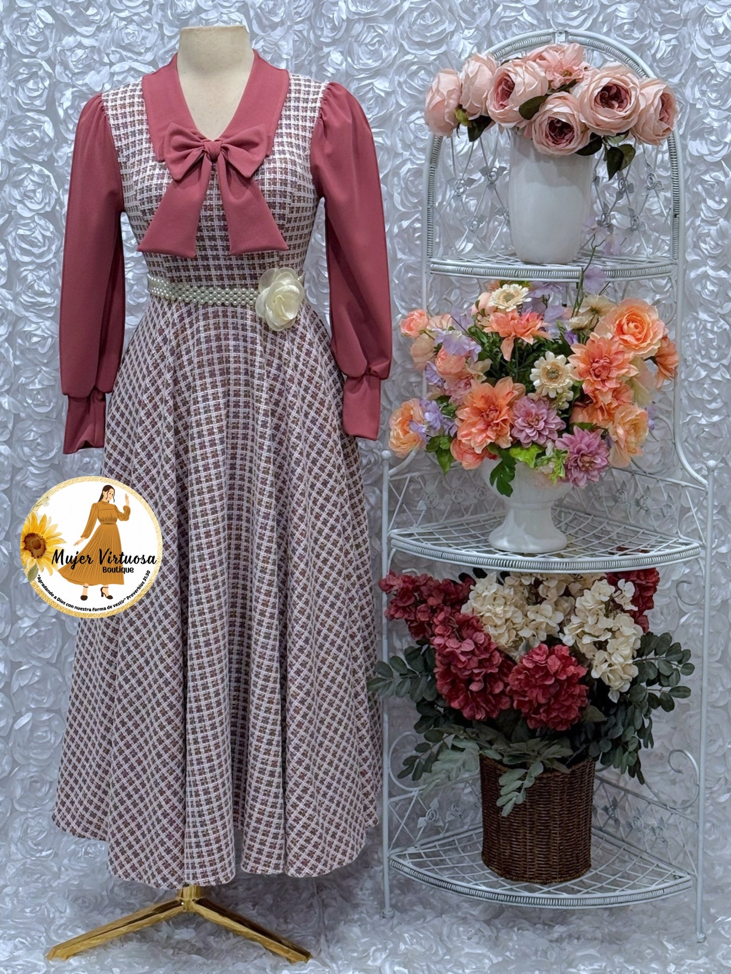 Adara Mauve Tweed Dress