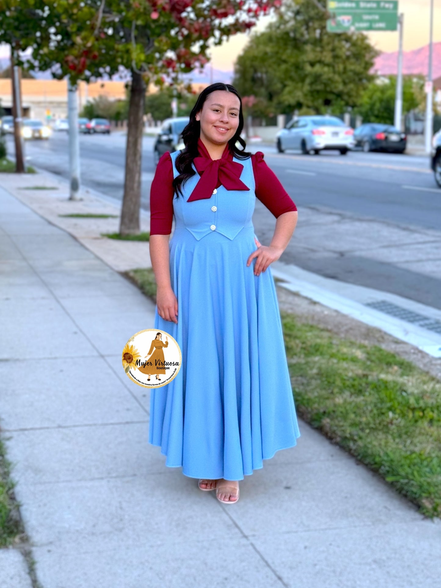 Sara Sky Blue Vest Overall