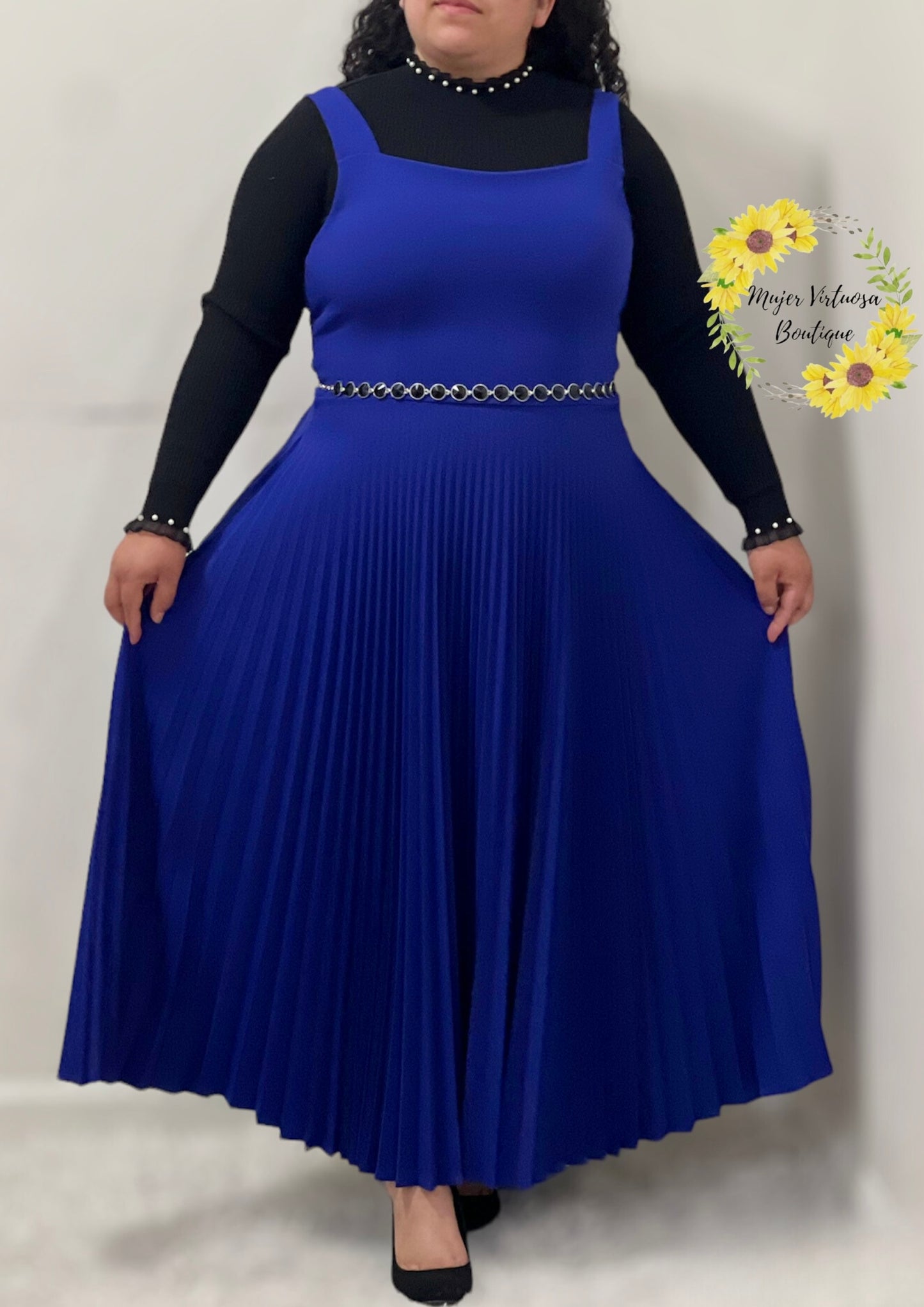 Royal Blue Pleated Overall