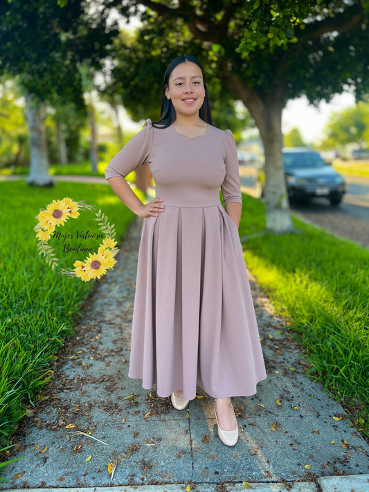 Jasmine Mocha Dress con Paletones