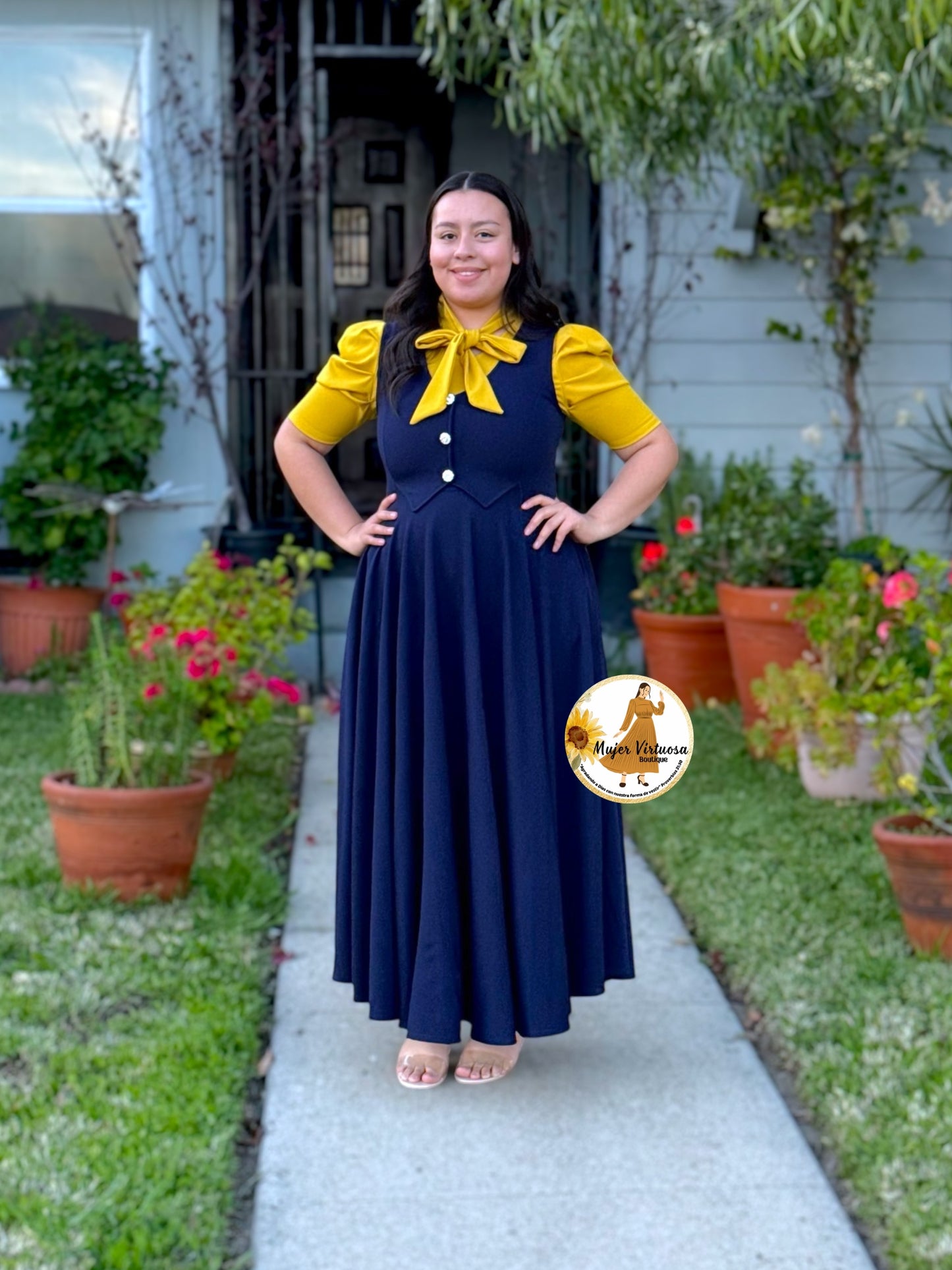 Sara Navy Blue Vest Overall