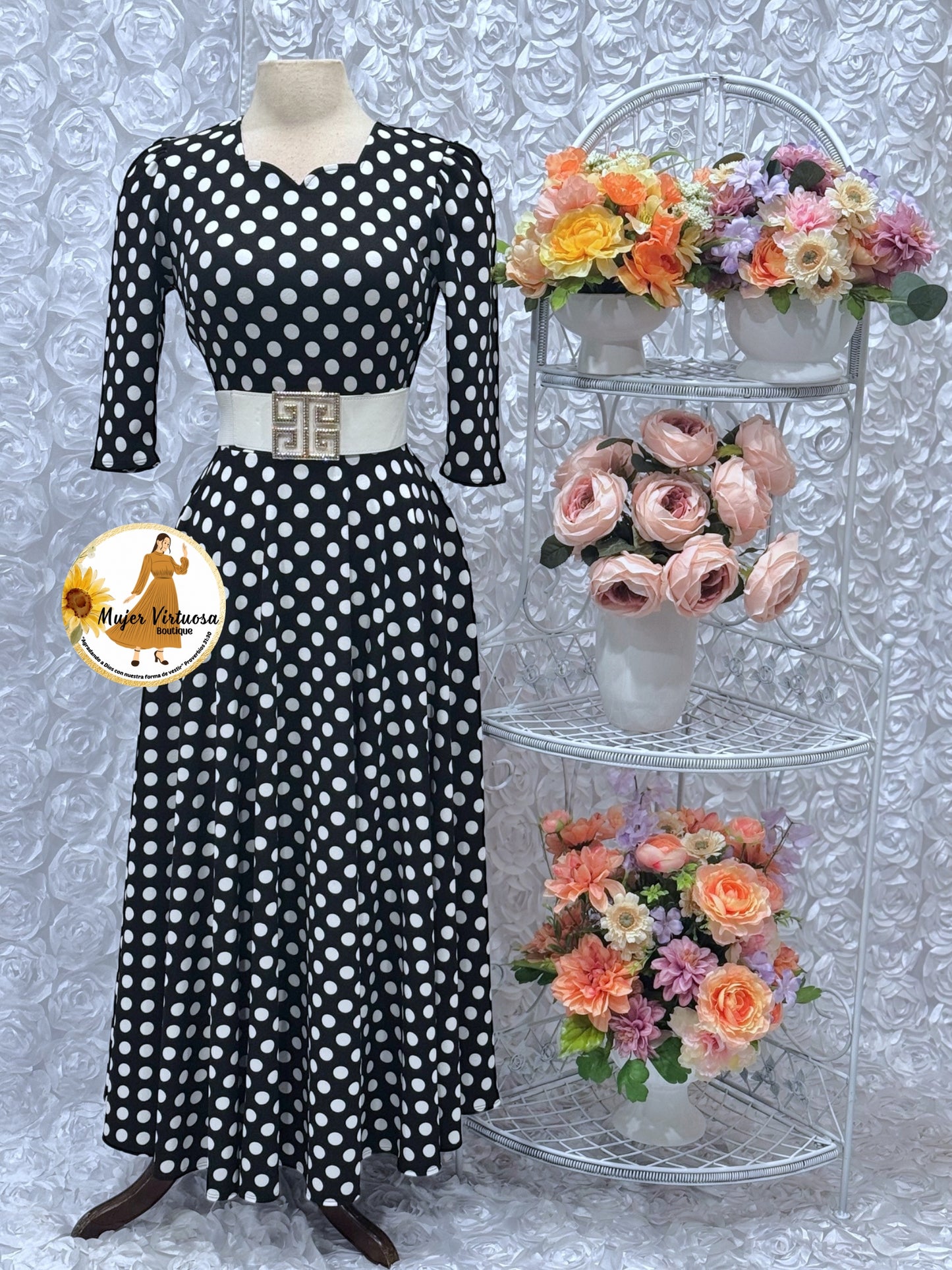 Lucy Black Polka Dot Dress