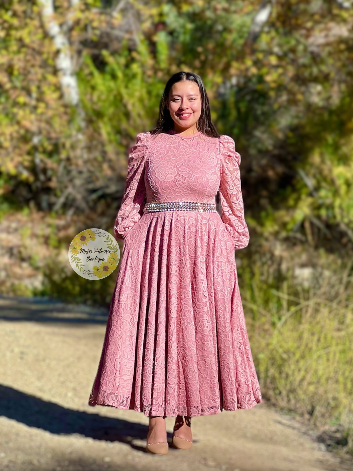 Ophelia Pink Lace Dress