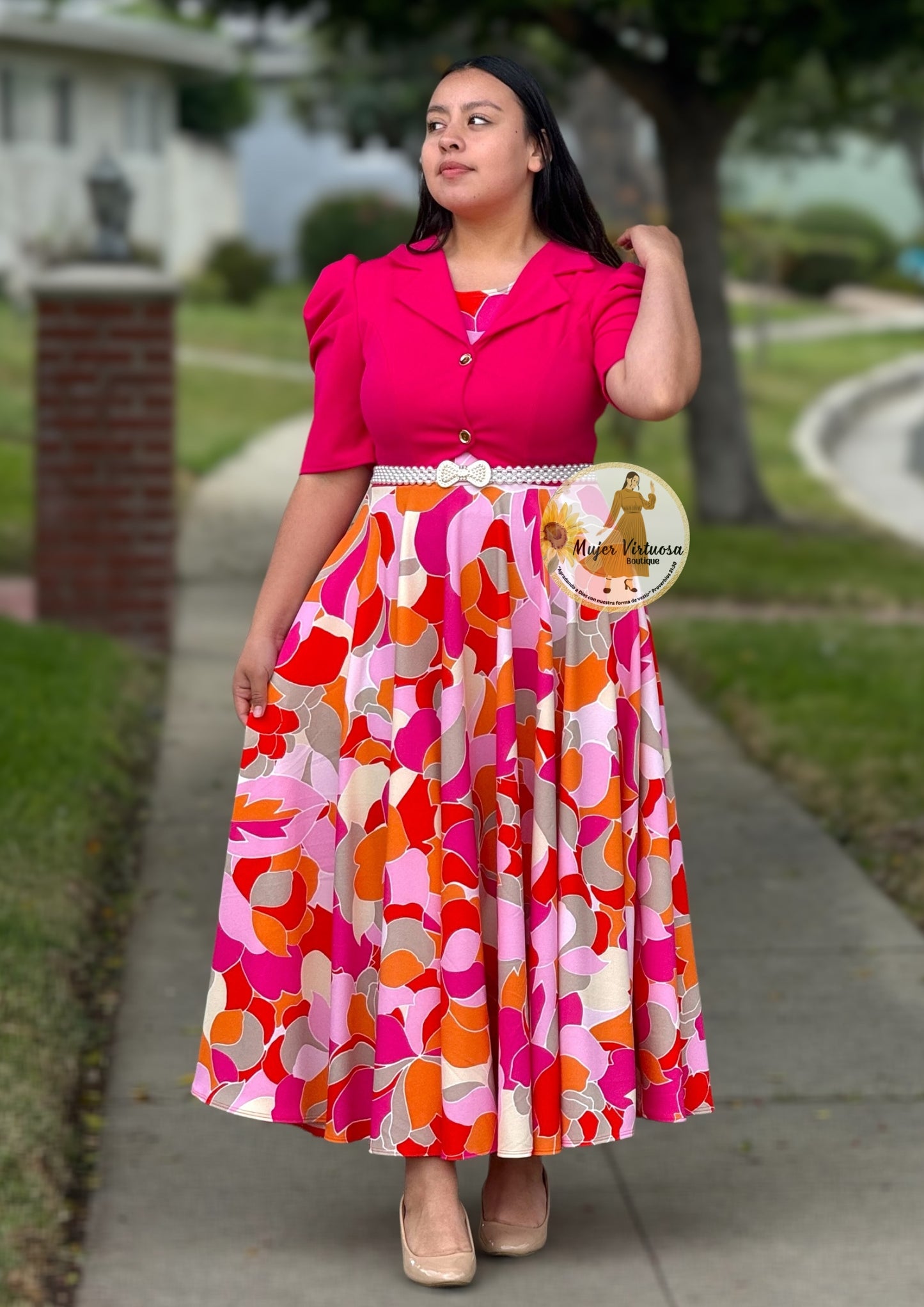 Arlet Fucsia Blazer Plaid Dress