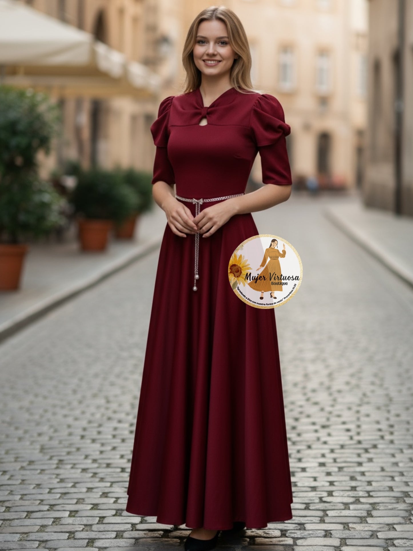 Bianca Burgundy Dress