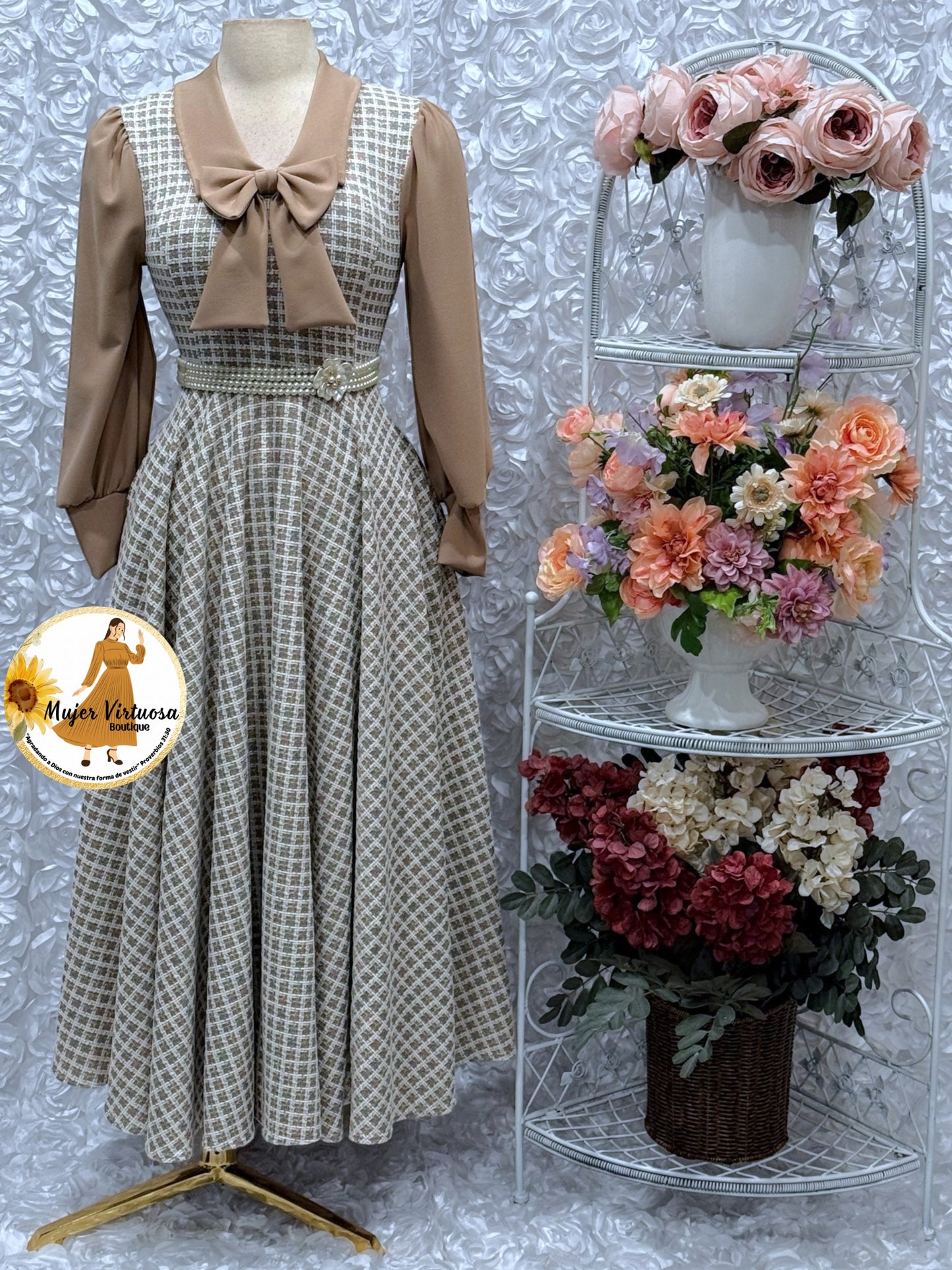 Adara Mocha Tweed Dress