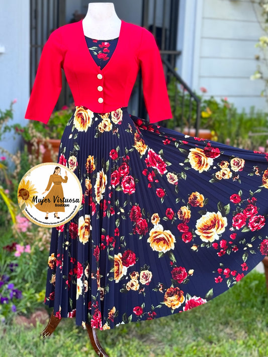 Maggie Red/Navy Blazer Dress