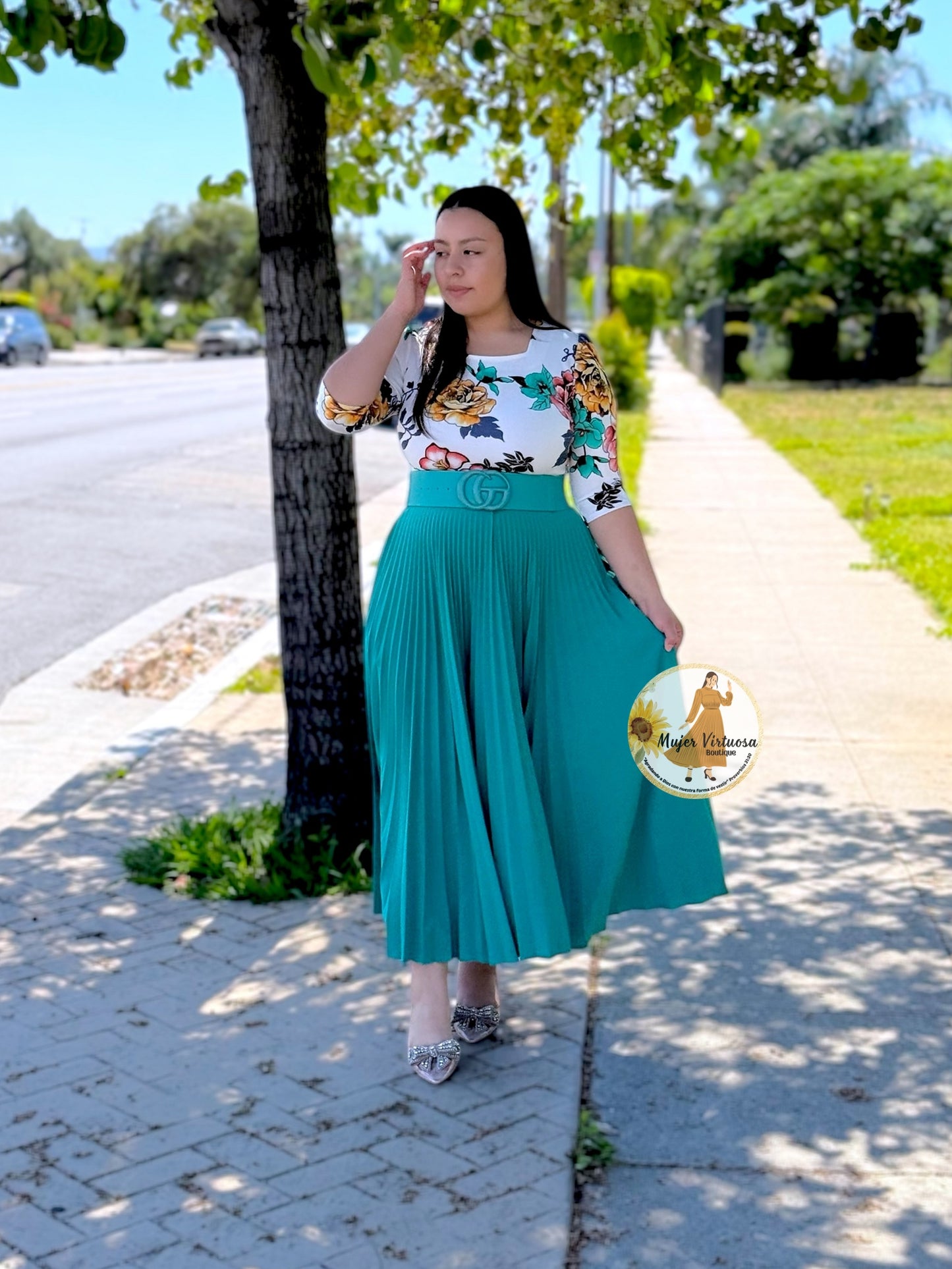 Leonor White & Turquesa Dress