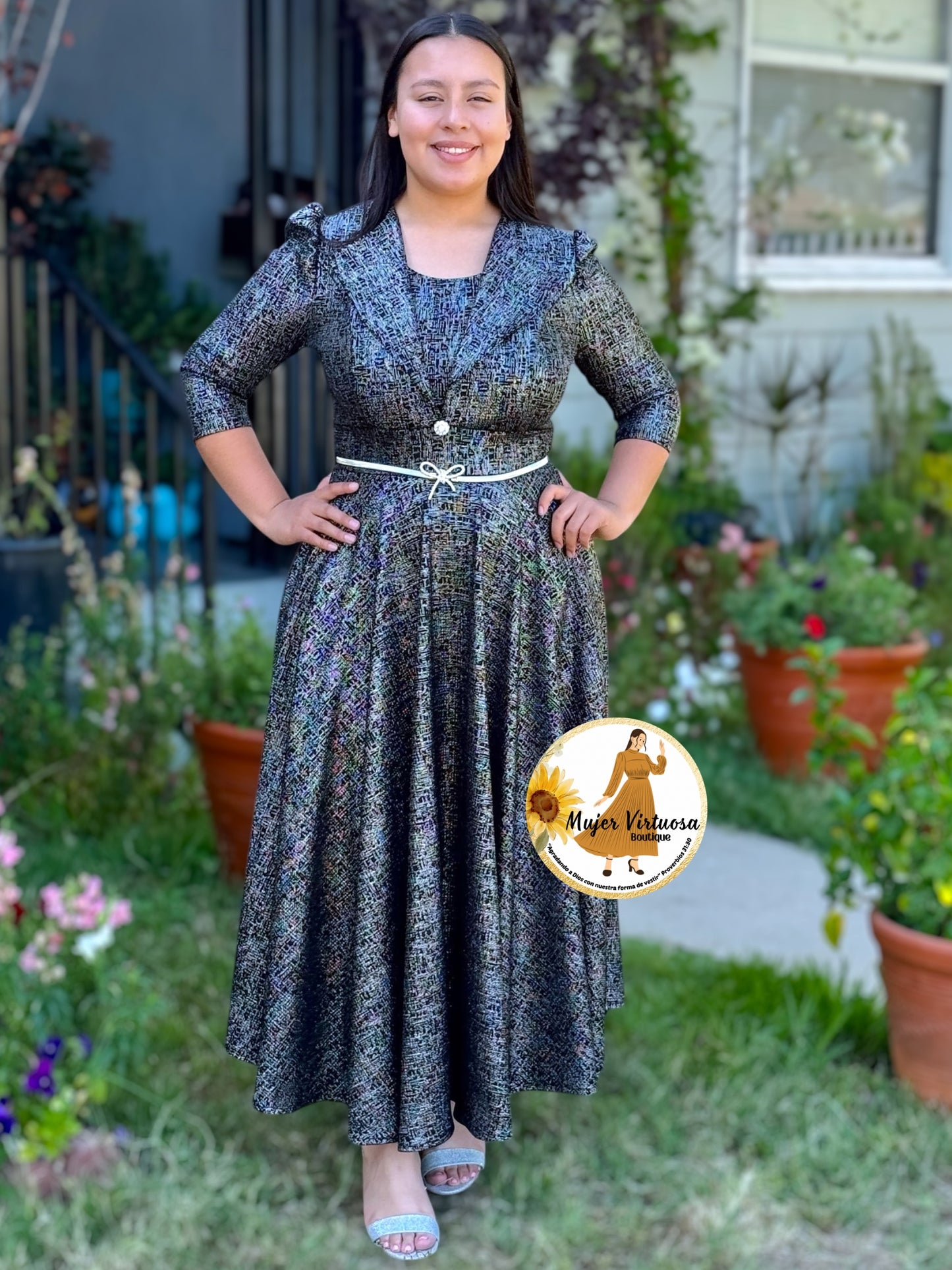 Astrid Black & Silver Blazer Dress