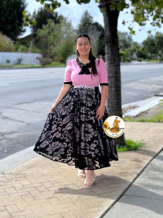 Madelyn Pink Mesh Bow Dress