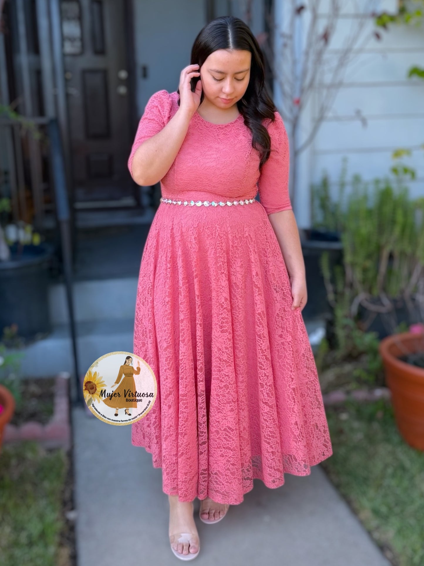 Camila Rosa Viejo Lace Dress