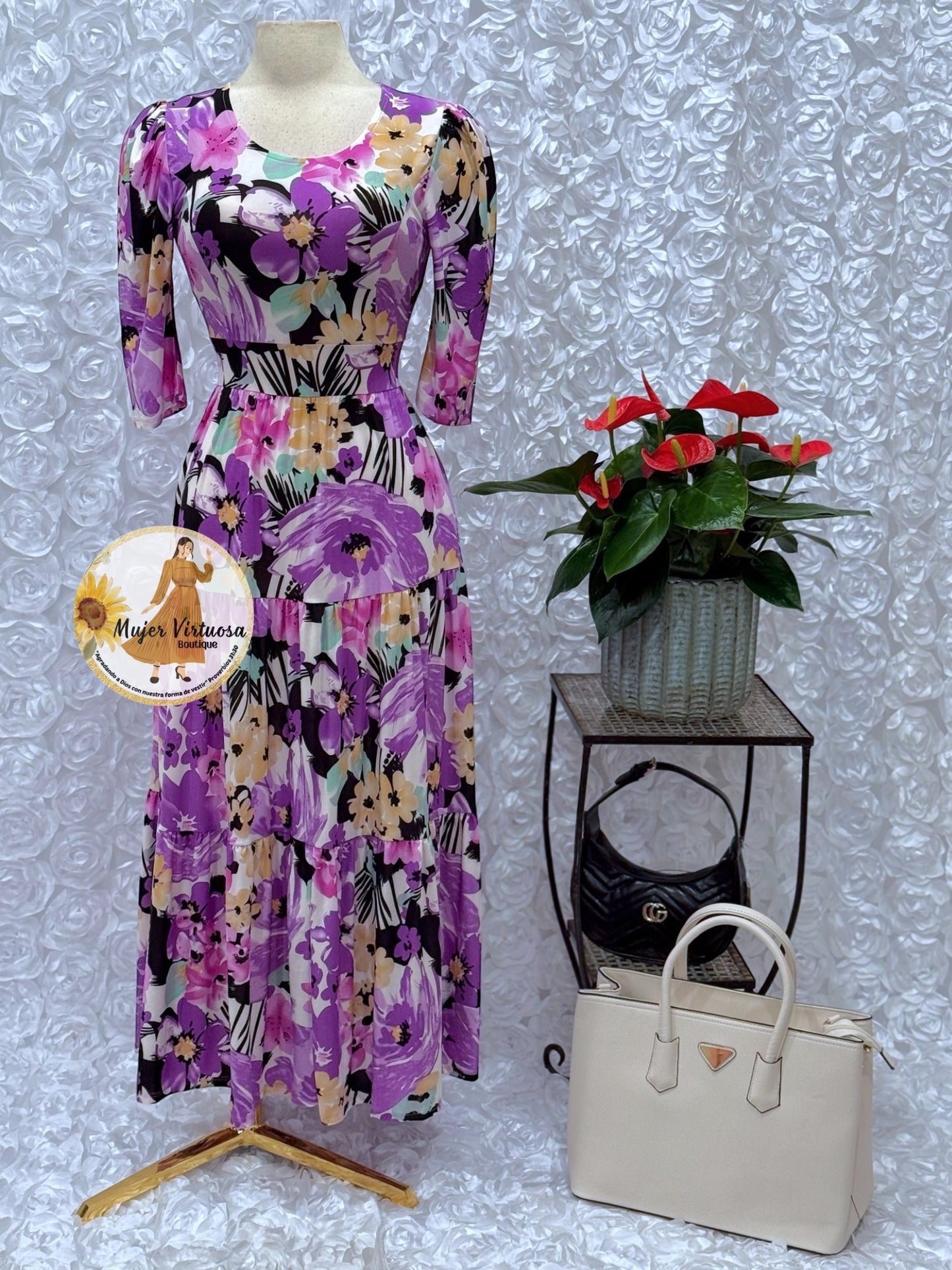 “Sunny days” Purple Floral Dress