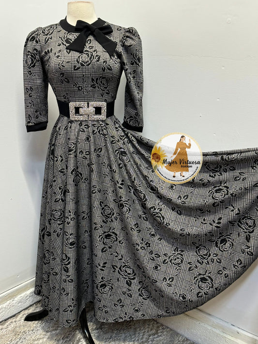 Juliette Black Roses Retro Dress