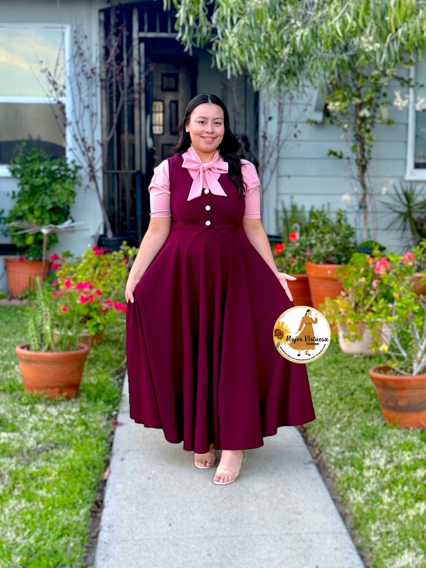 Sara Burgundy Vest Overall