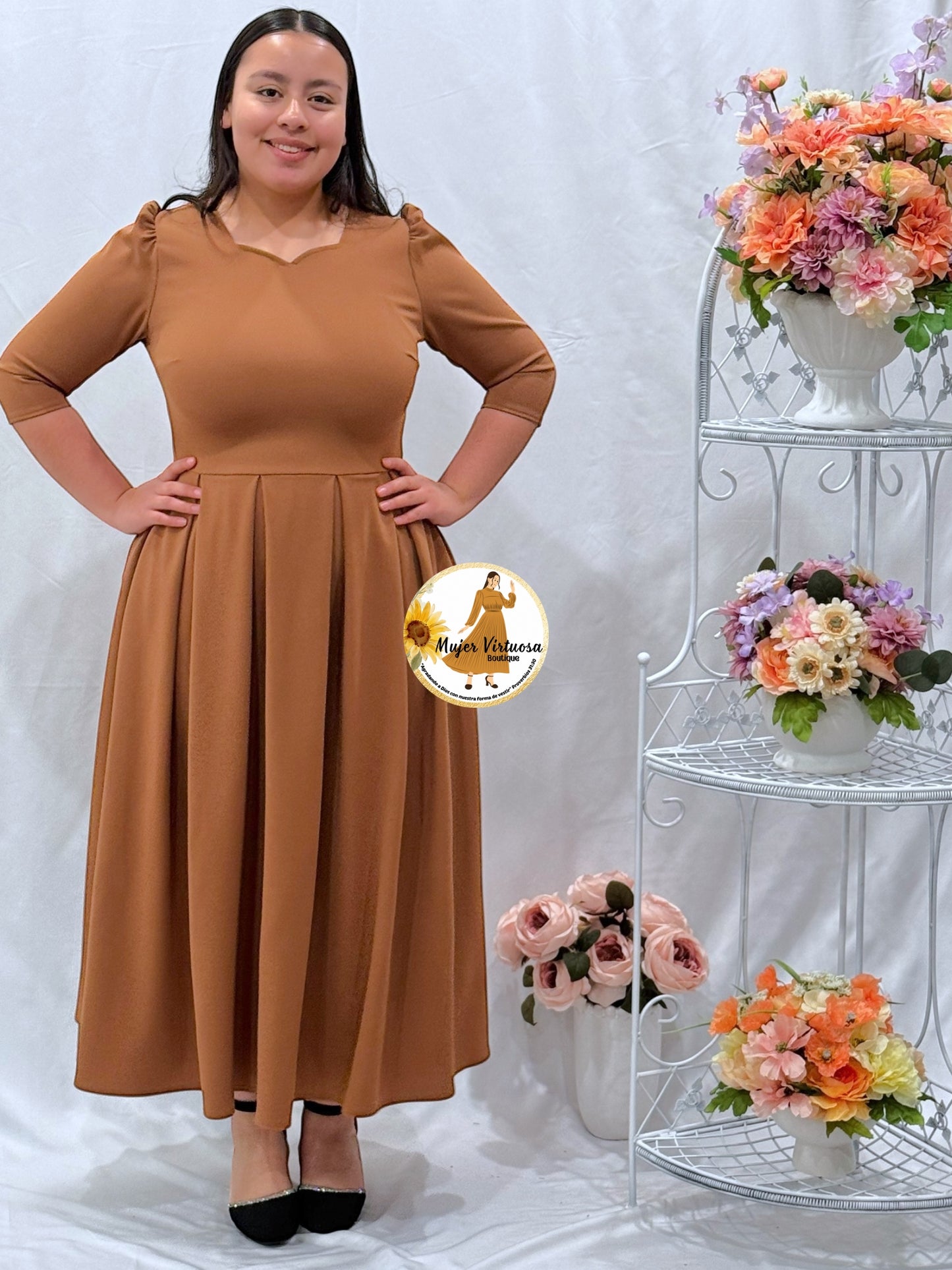 Jasmine Caramel Dress con Paletones