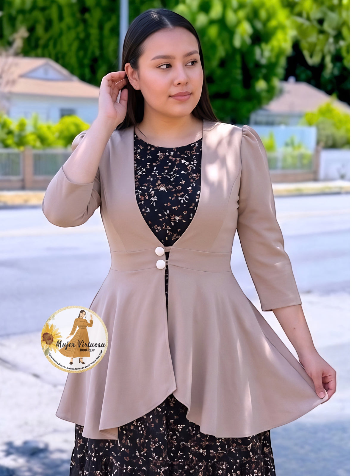 Mocha Peplum Blazer