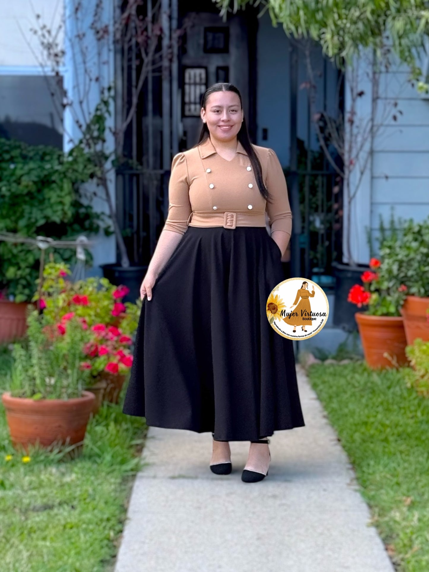 Frida Mocha & Black Dress