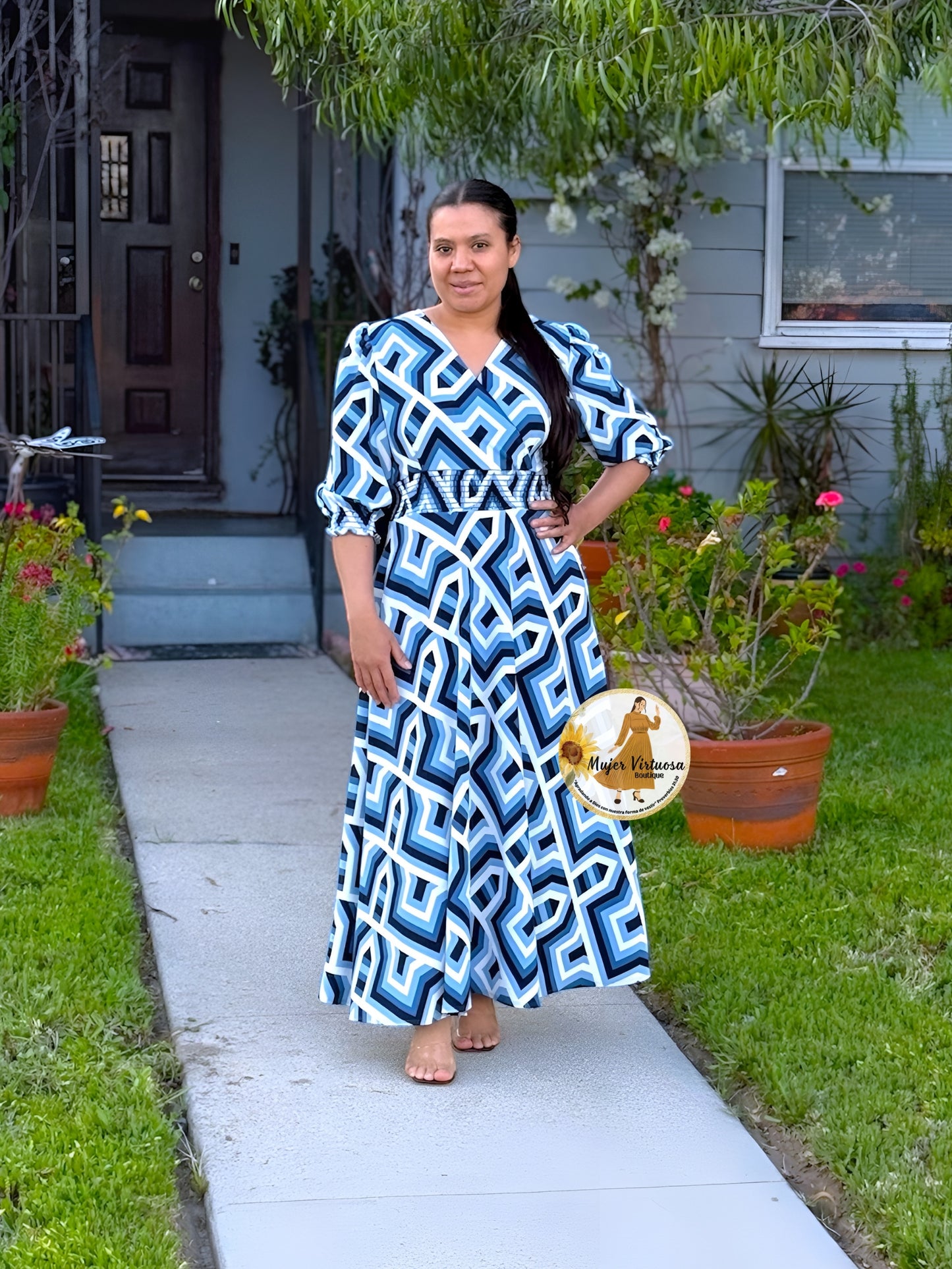 Julisa Blues Abstract Dress