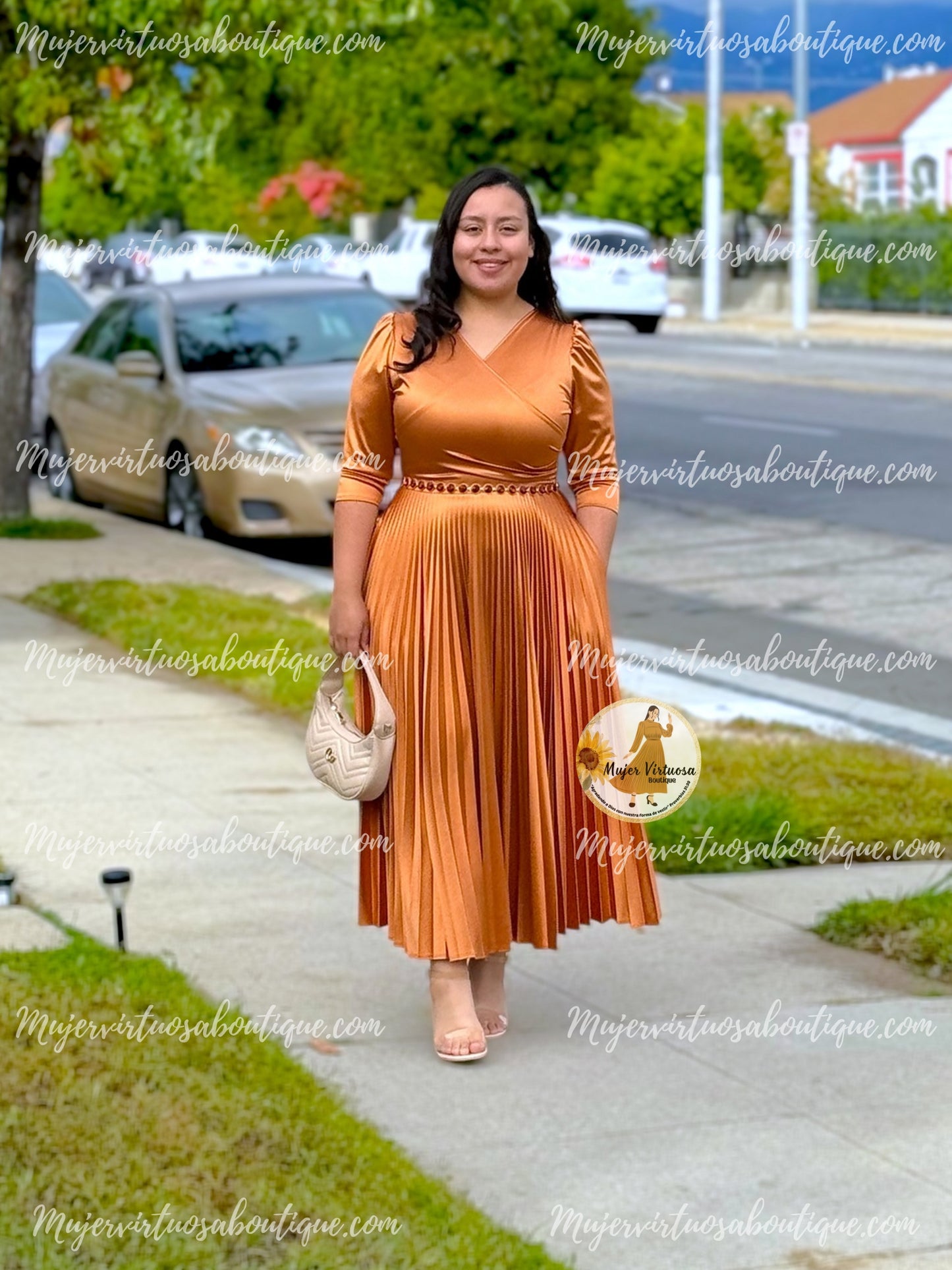 Celine Bronze Satin Dress