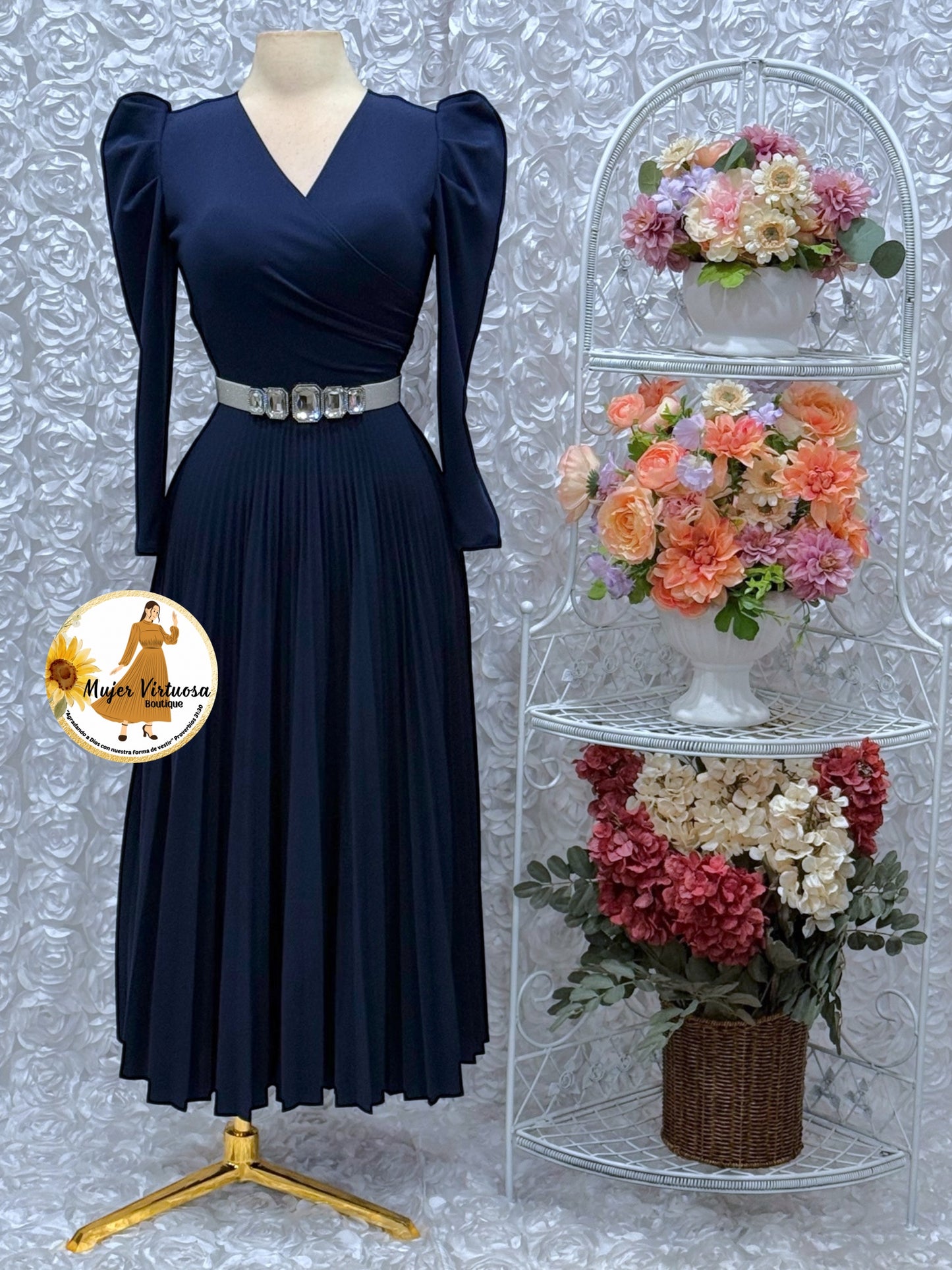 Yvette Navy Blue Dress