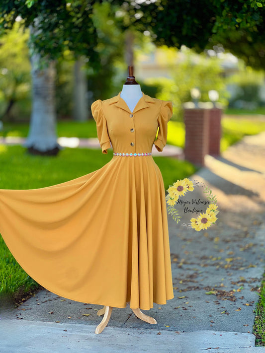 Rachel Mustard Maxi Dress