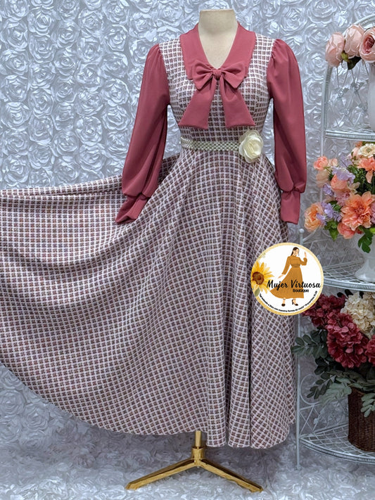 Adara Mauve Tweed Dress