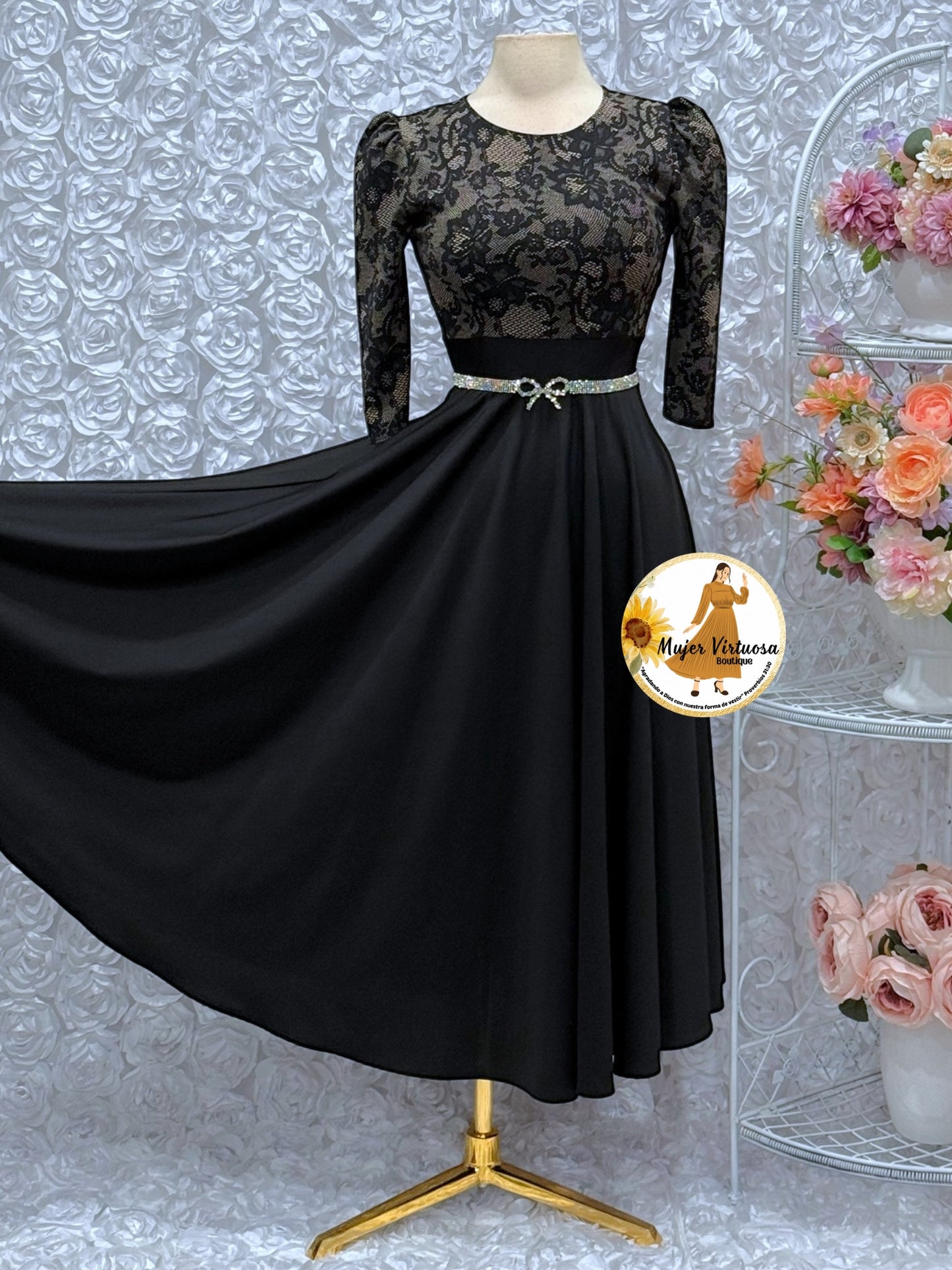 Mocha & Black Dress
