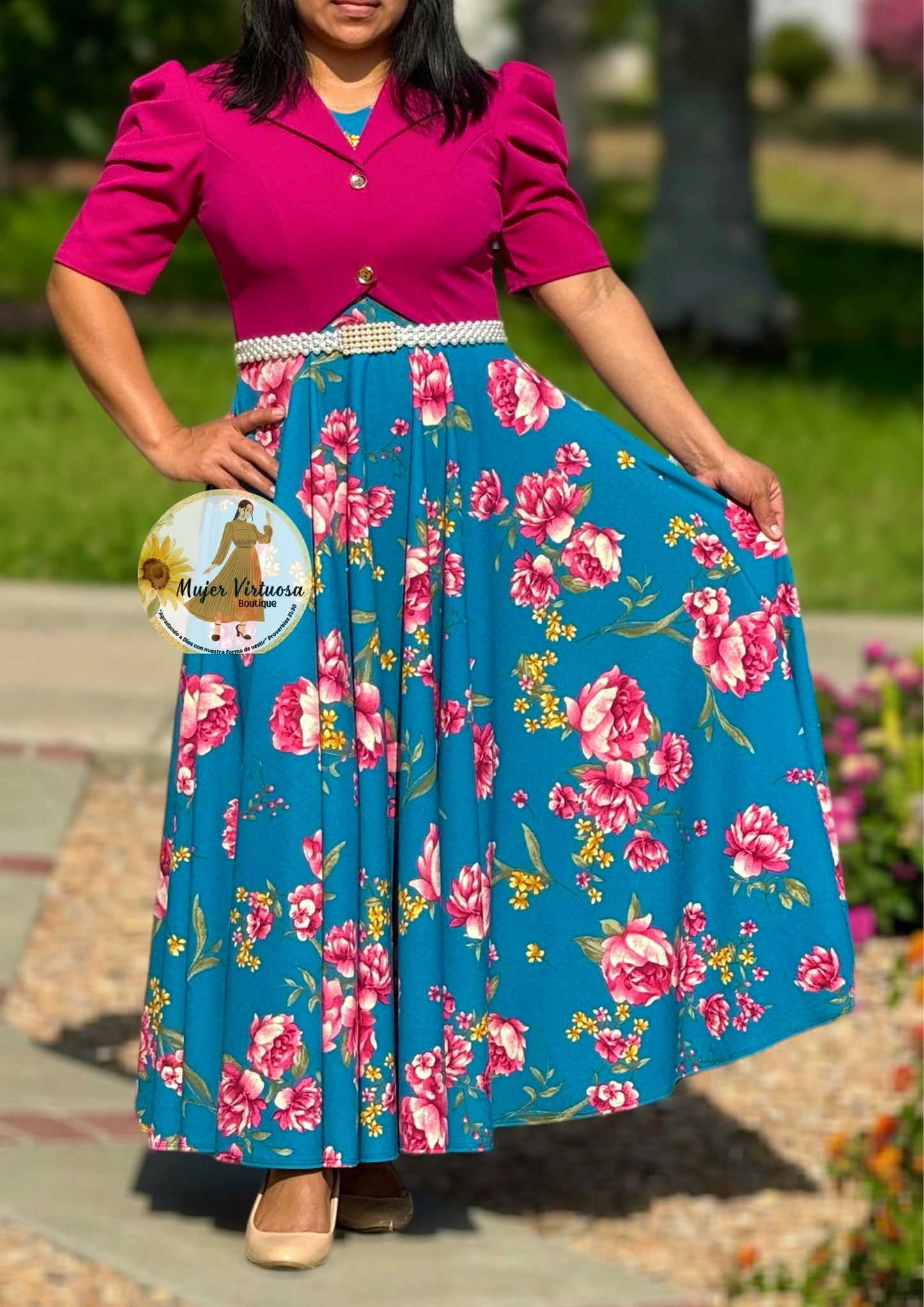 Arlet Magenta & Teal Blazer Dress