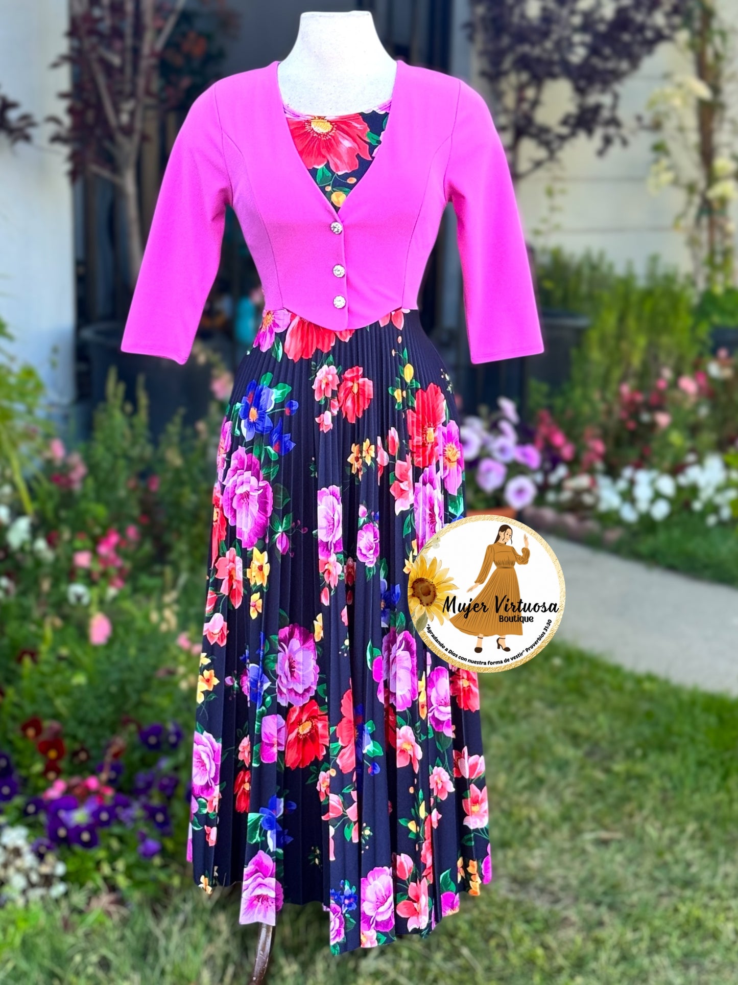 Maggie Pink/Navy Blazer Dress