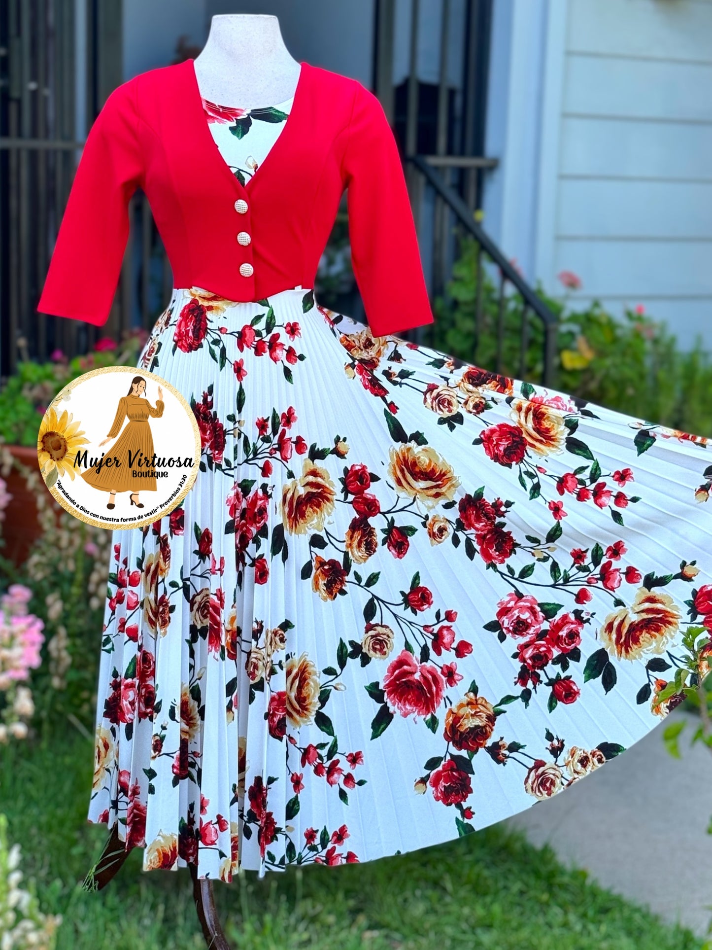 Maggie Red/White Blazer Dress