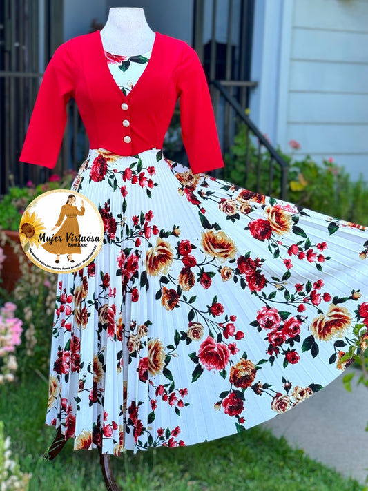 Maggie Red/White Blazer Dress