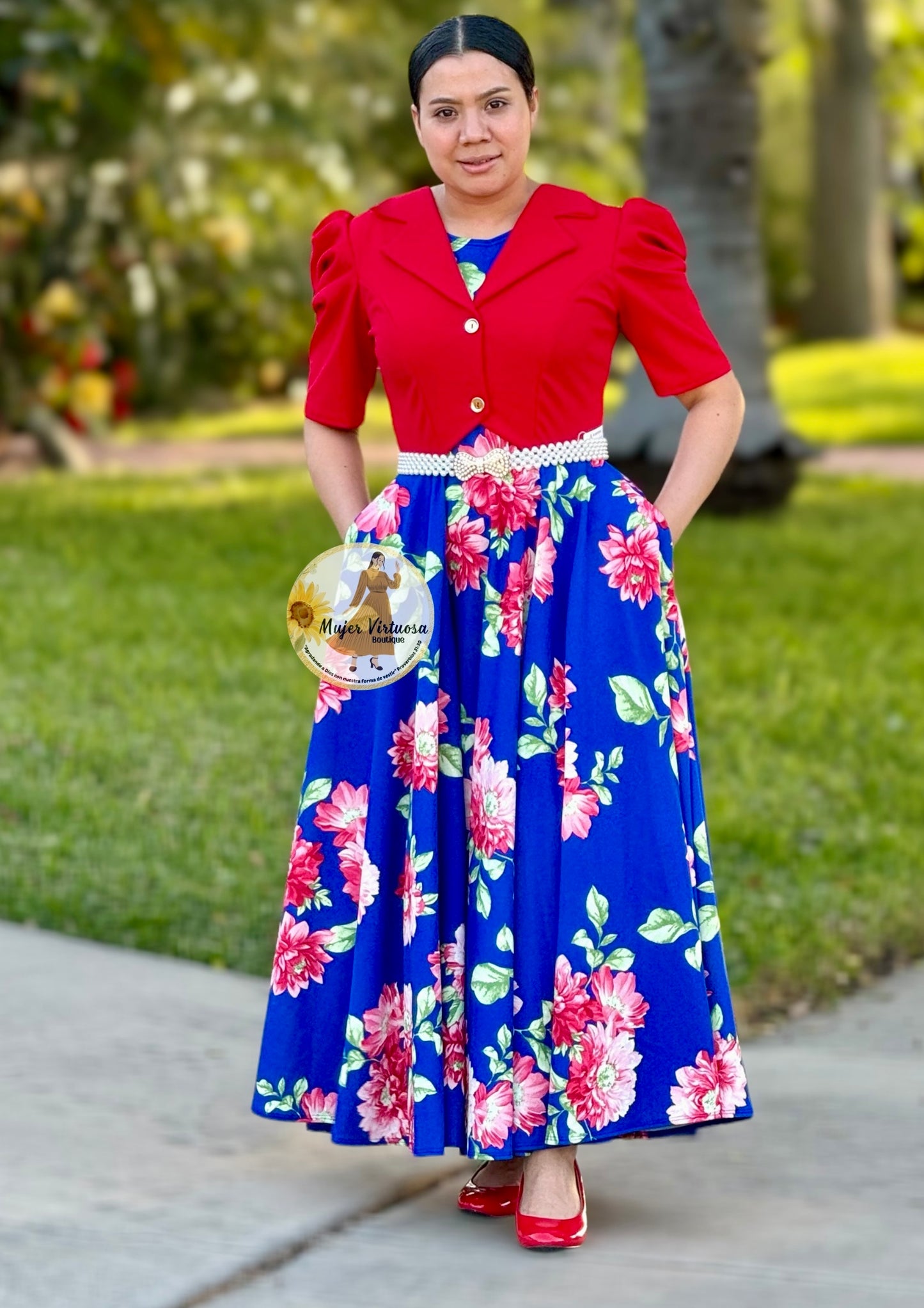 Arlet Red Blazer Floral Dress