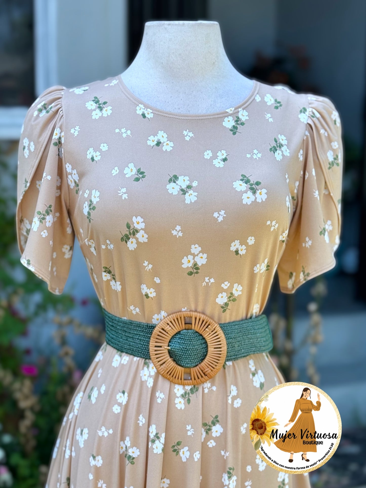 Abigail Beige Three Tier Dress
