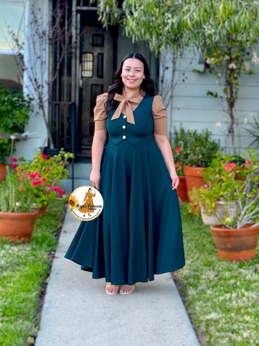 Sara Forest Green Vest Overall