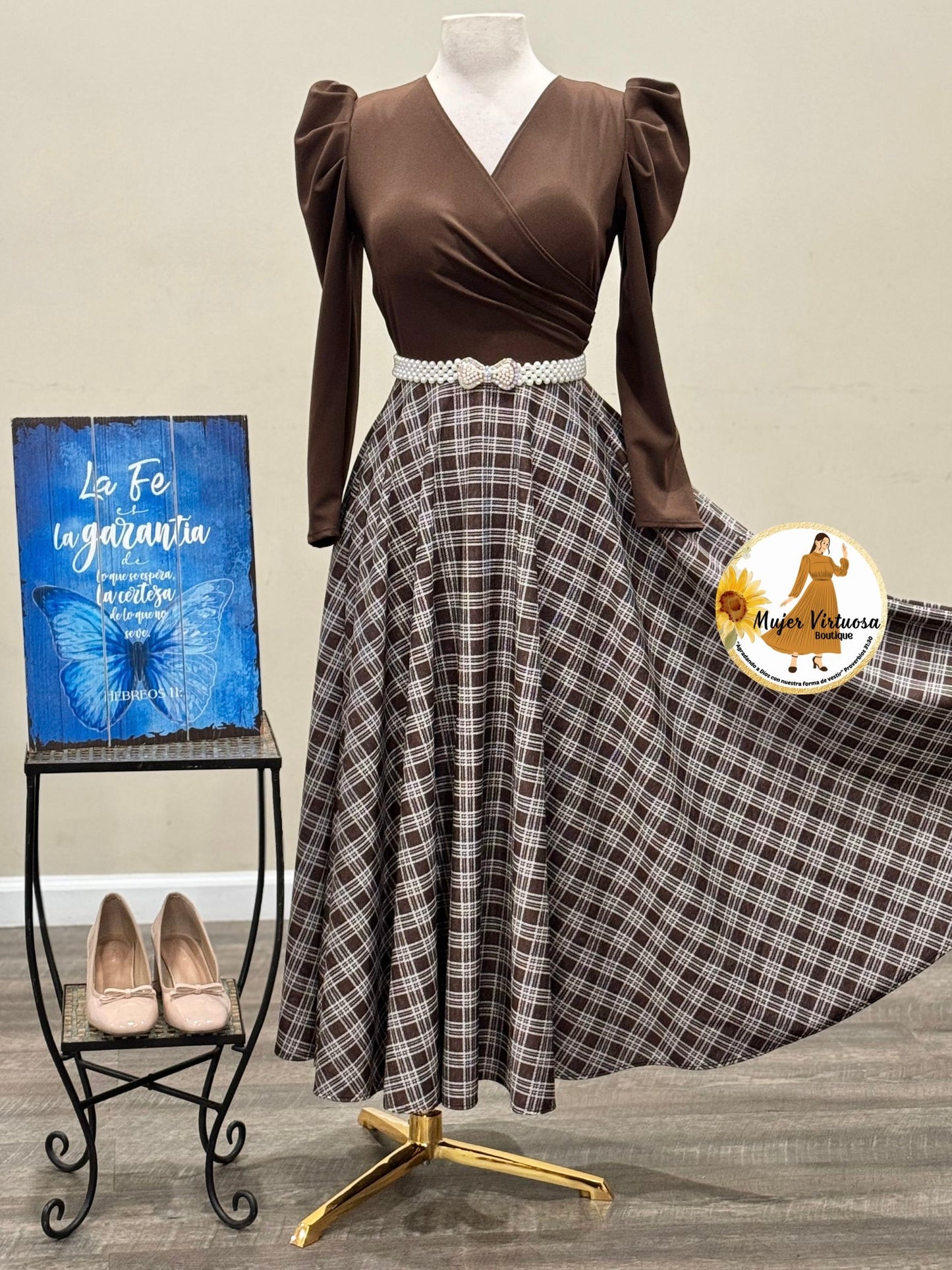 Larissa Brown Plaid Dress