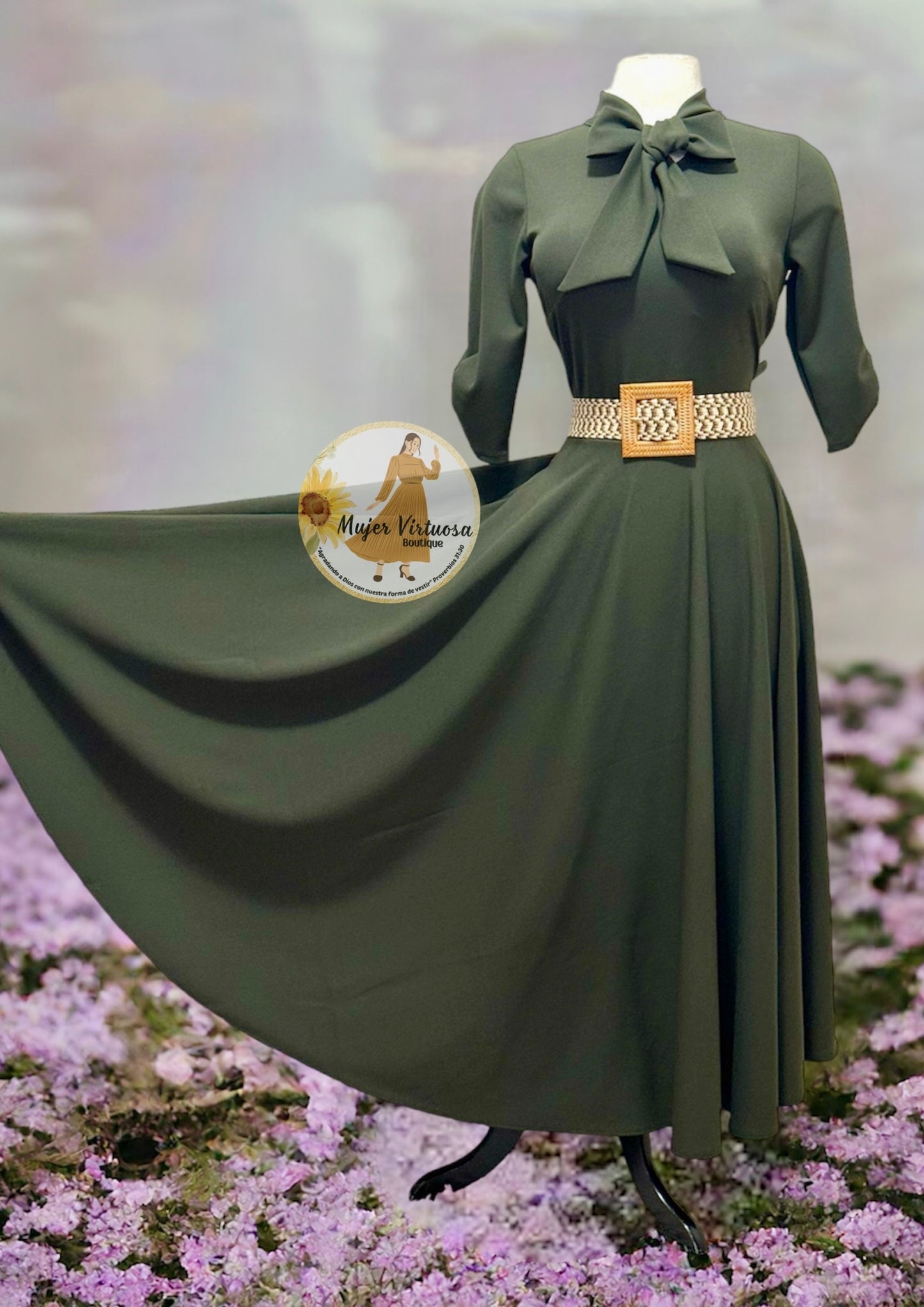 Anna Olive Green Dress