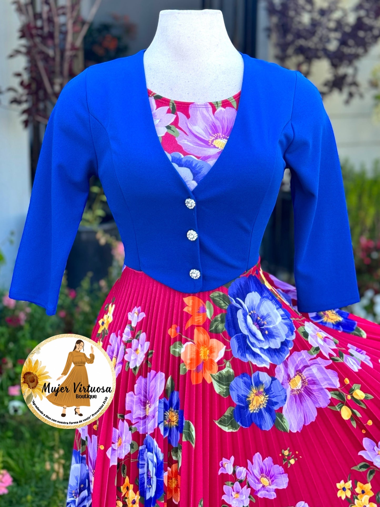 Maggie Royal Blue/Red Blazer Dress