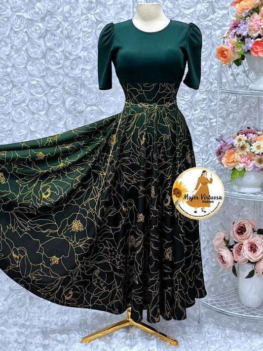 Eliana Emerald Green Ombre Dress