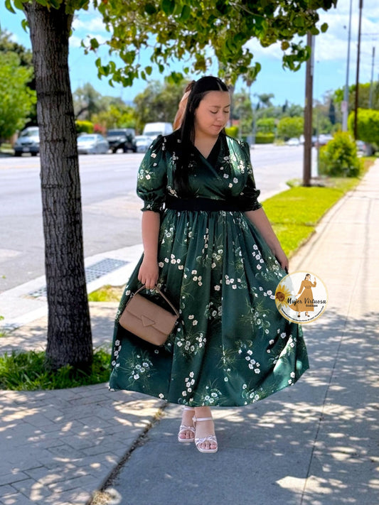 Julisa Emerald Green Silk Dress