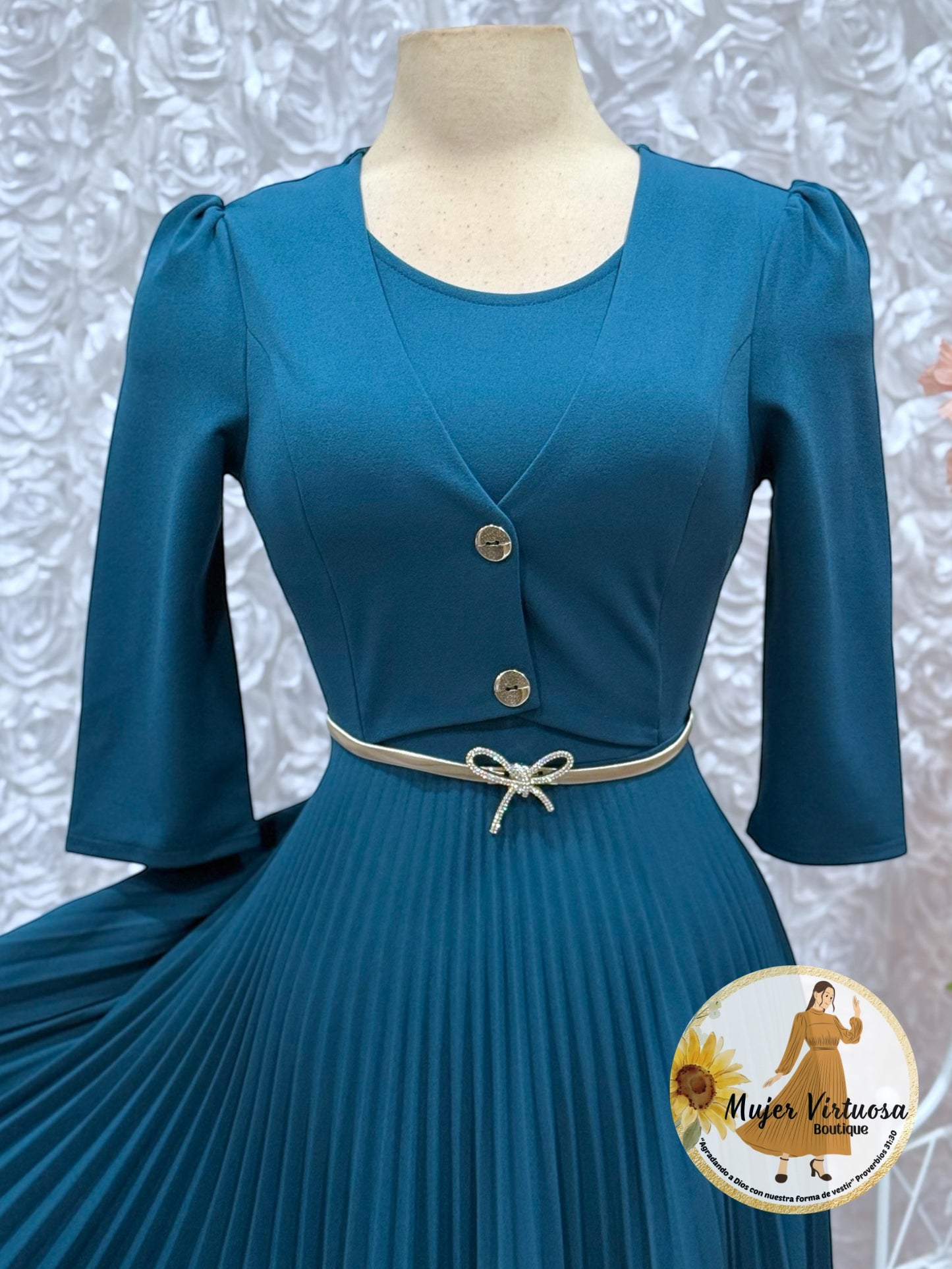 Milena Teal Blazer Midi Dress