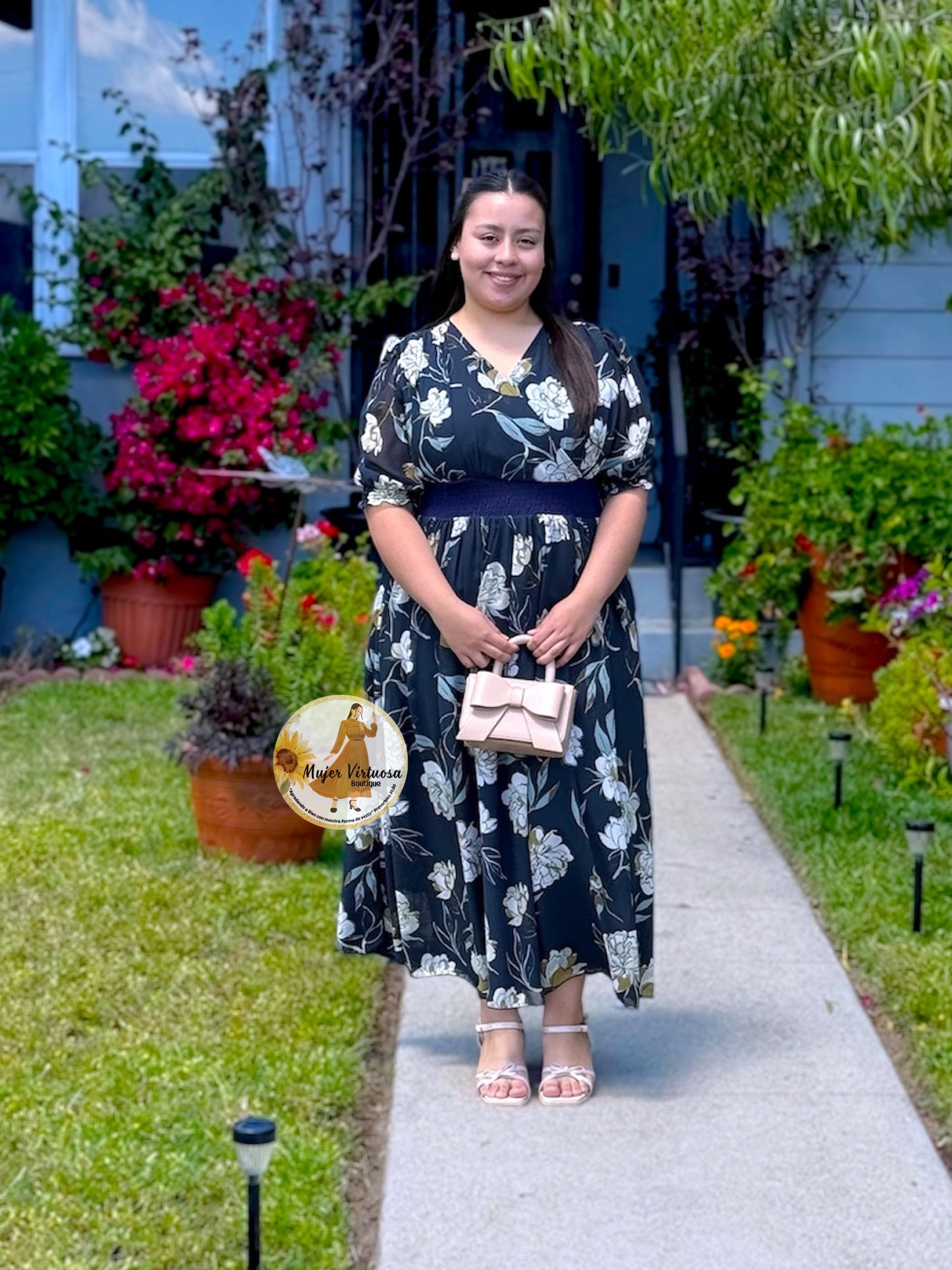 Julisa Navy Chiffon Dress