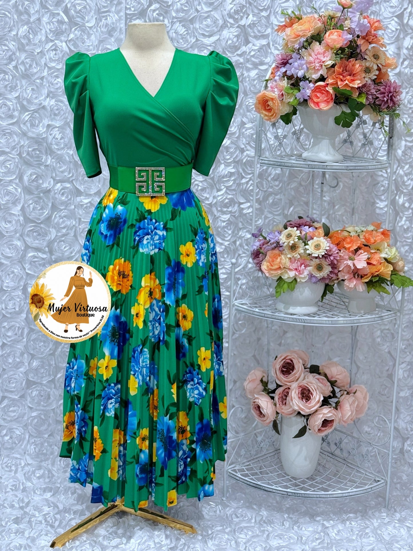 Jessica All Green Floral Dress