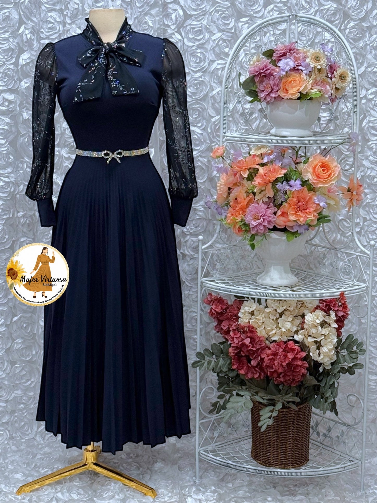 Brenda Navy Blue Dress