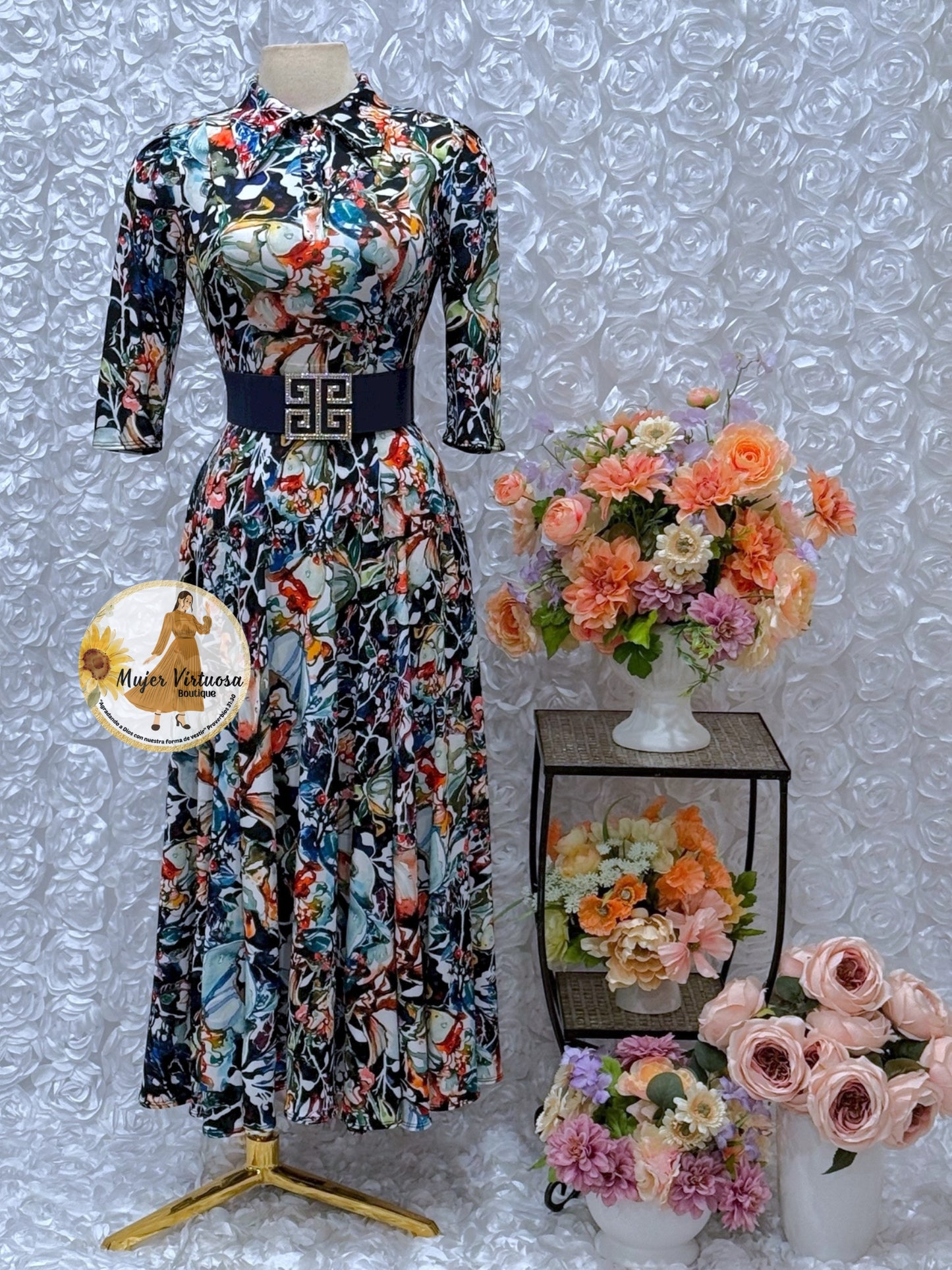 Minerva Navy Abstract Dress